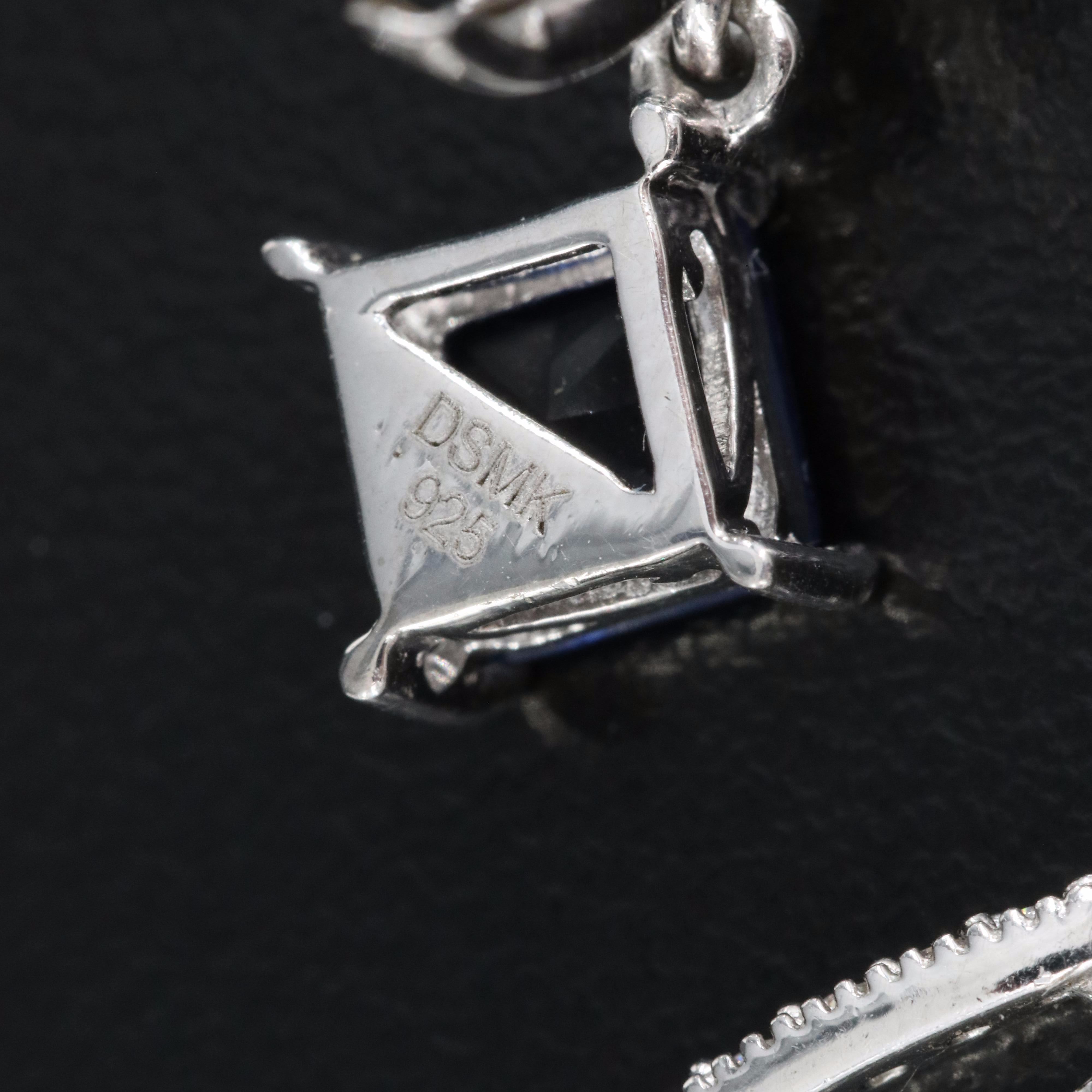 Sterling Cubic Zirconia and Glass Earrings