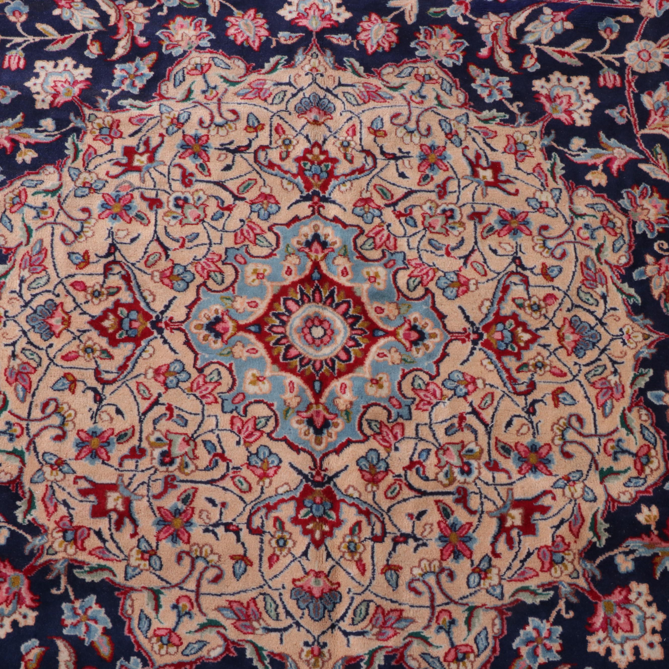 11'7 x 16'3 Hand-Knotted Persian Kashan Room Sized Rug