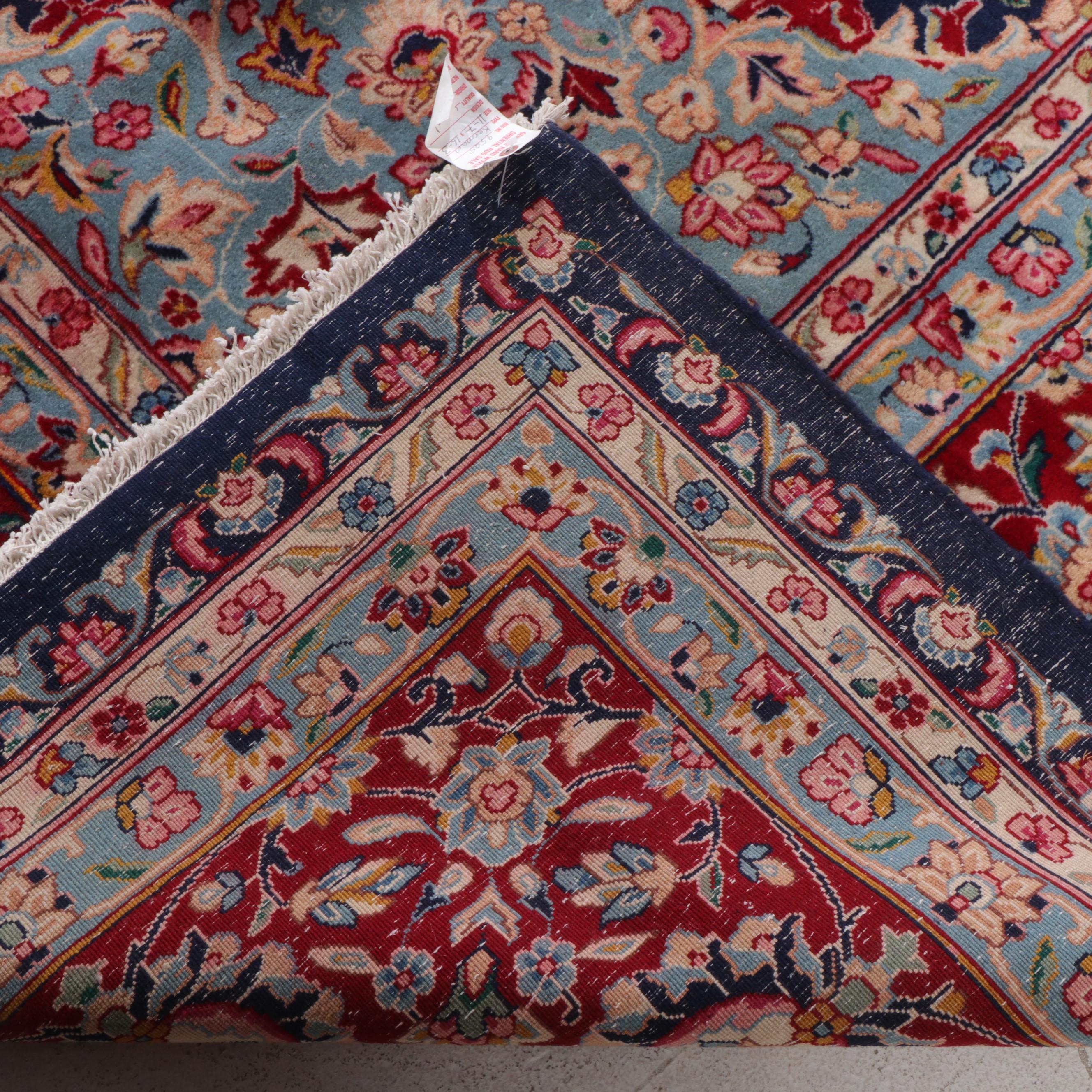 11'7 x 16'3 Hand-Knotted Persian Kashan Room Sized Rug