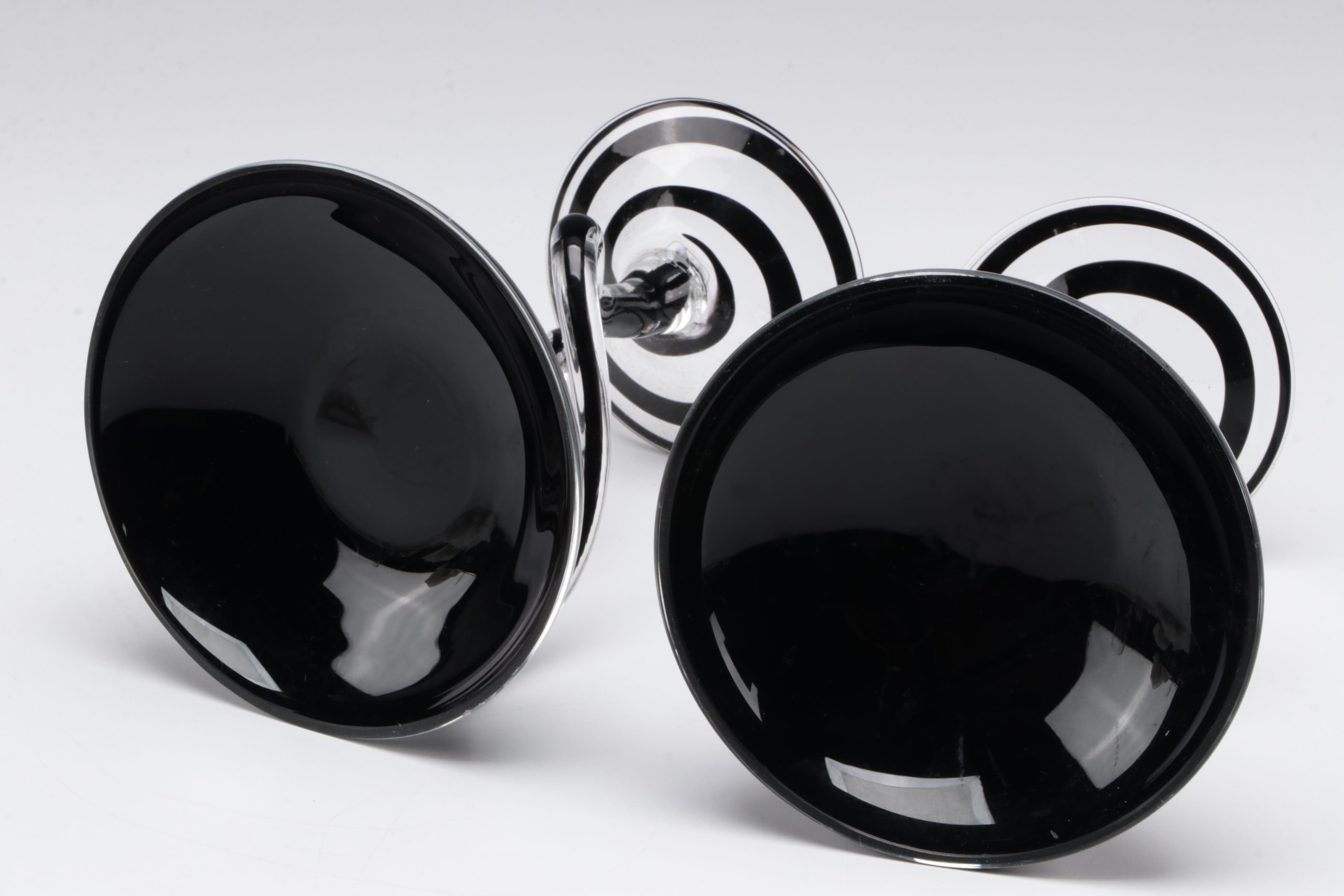 Jozefina Krosno Handmade Blown Jellyfish Themed Art Glass Compotes