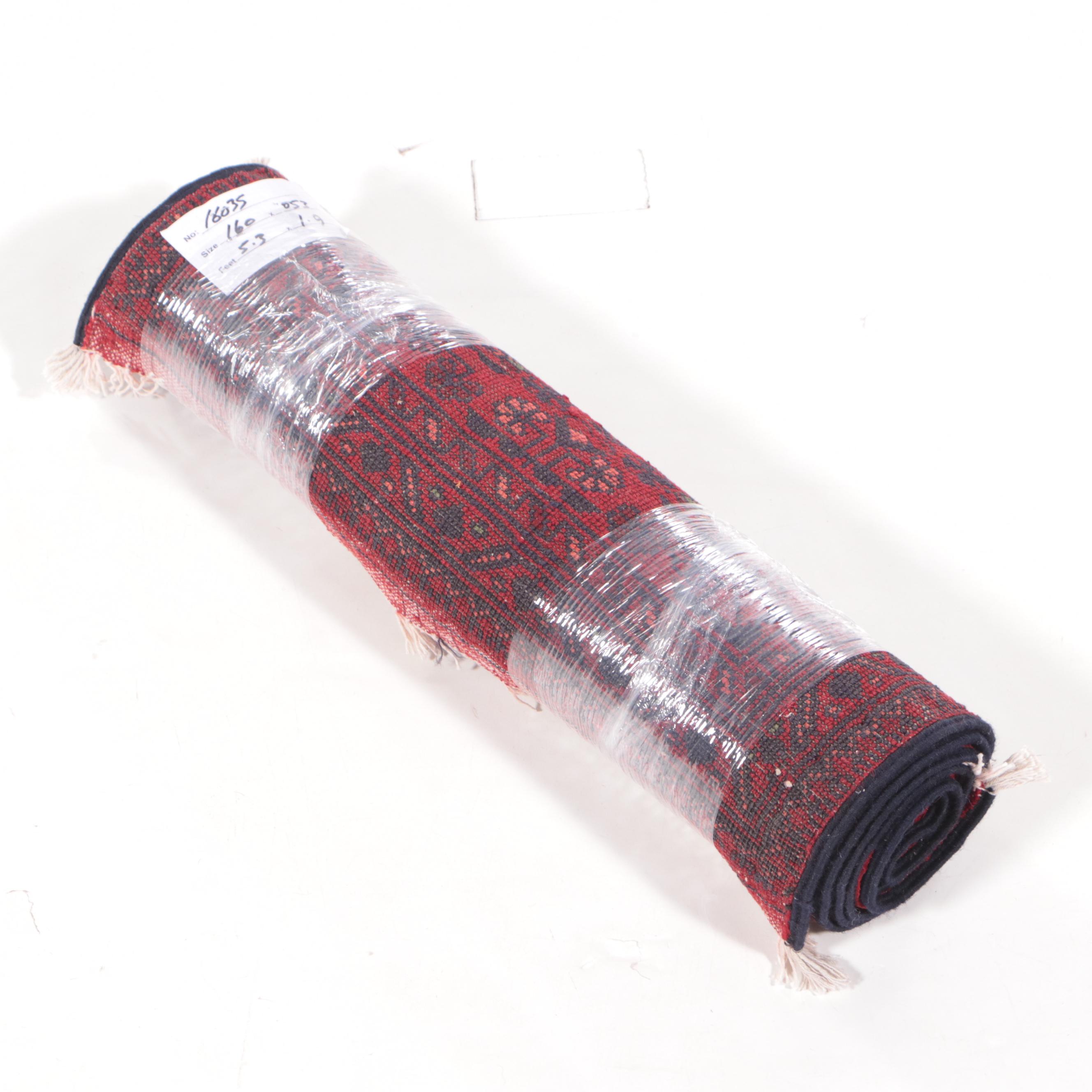 1'9 x 5'7 Hand-Knotted Afghan Kunduz Carpet Runner