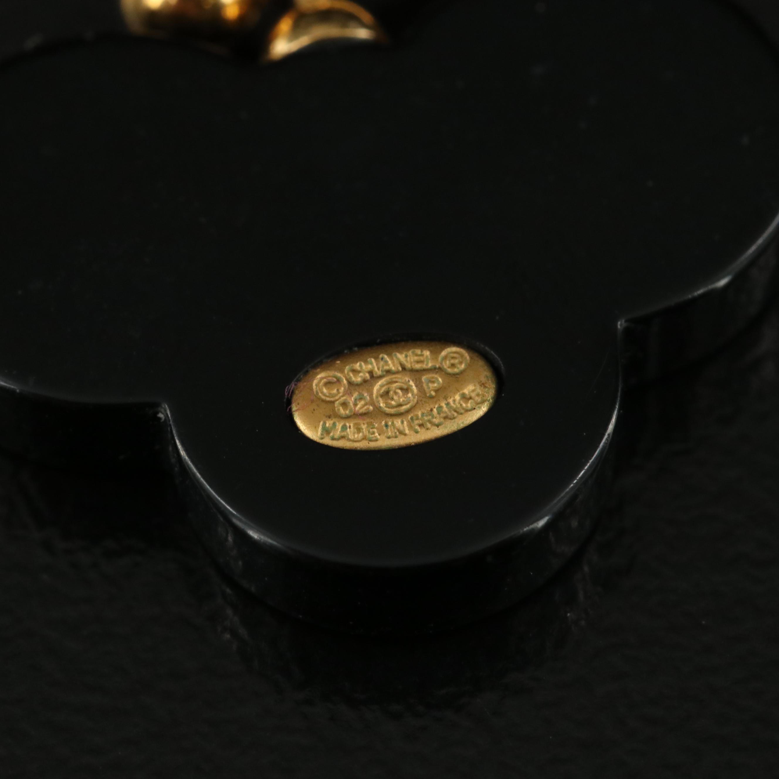 Chanel Acrylic Flower Logo Earrings