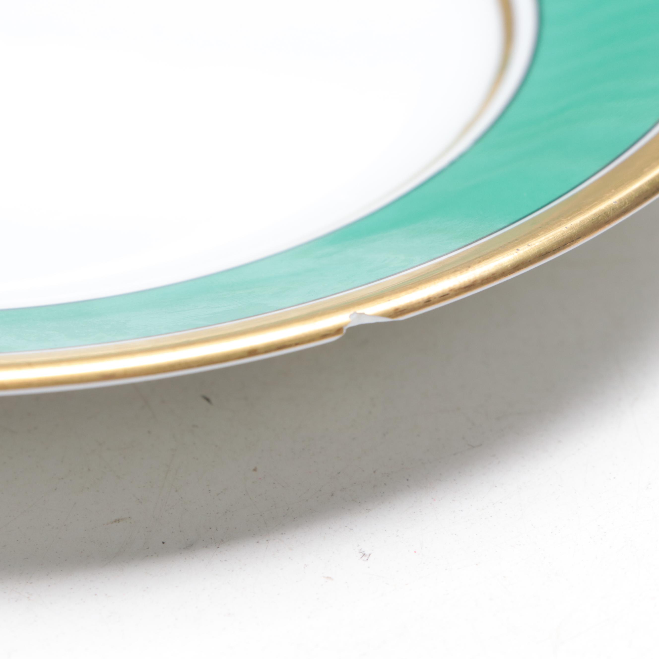 Richard Ginori Green "Contessa" Porcelain Dinnerware, Late 20th Century