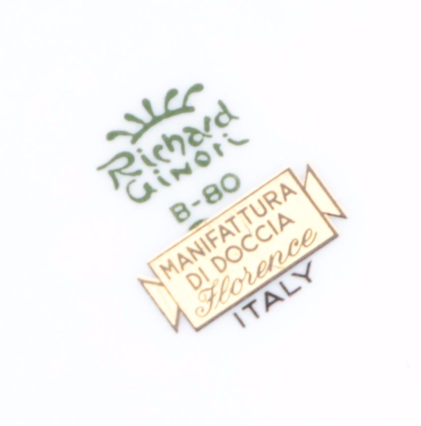 Richard Ginori Green "Contessa" Porcelain Dinnerware, Late 20th Century