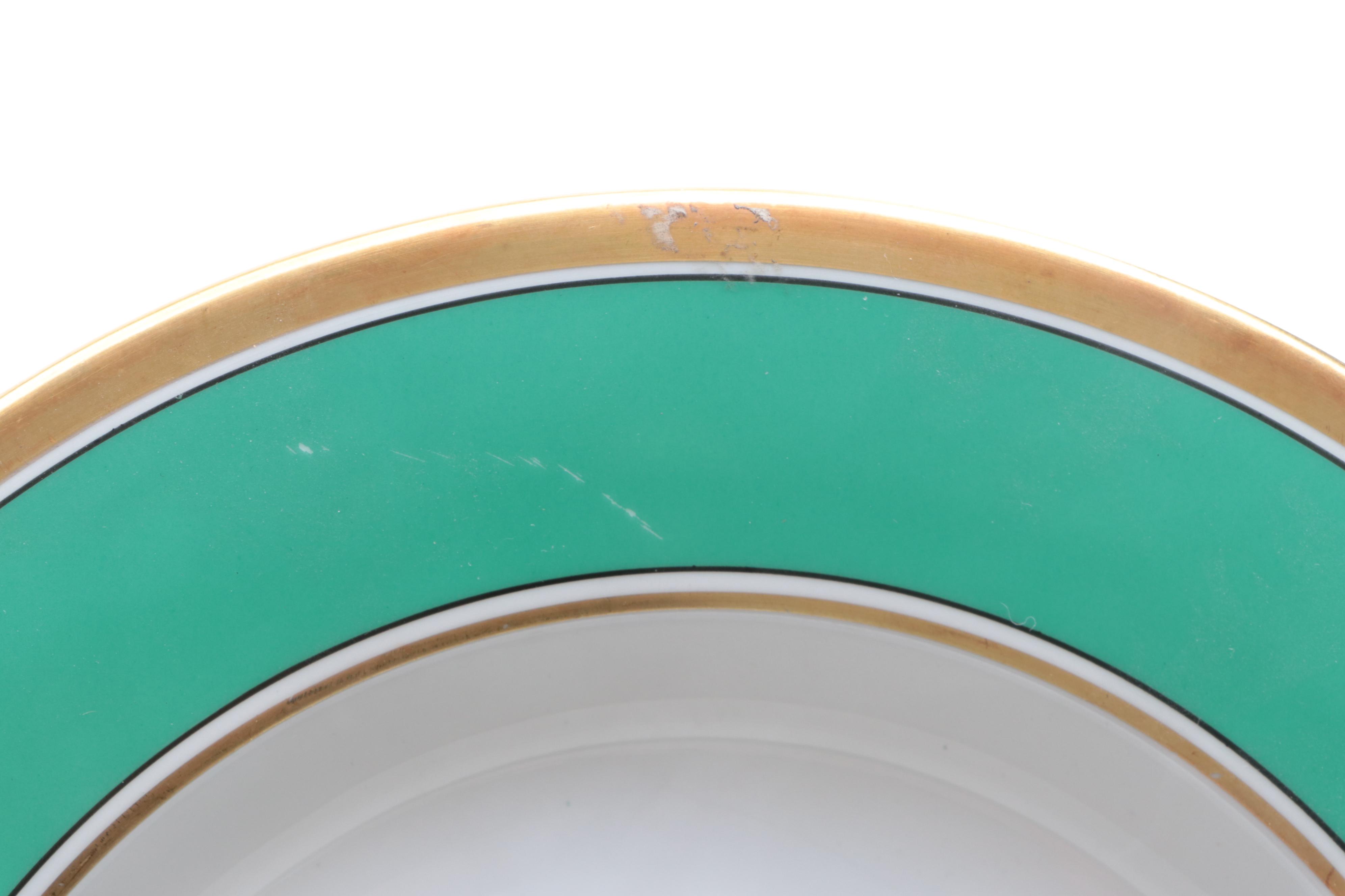 Richard Ginori Green "Contessa" Porcelain Dinnerware, Late 20th Century