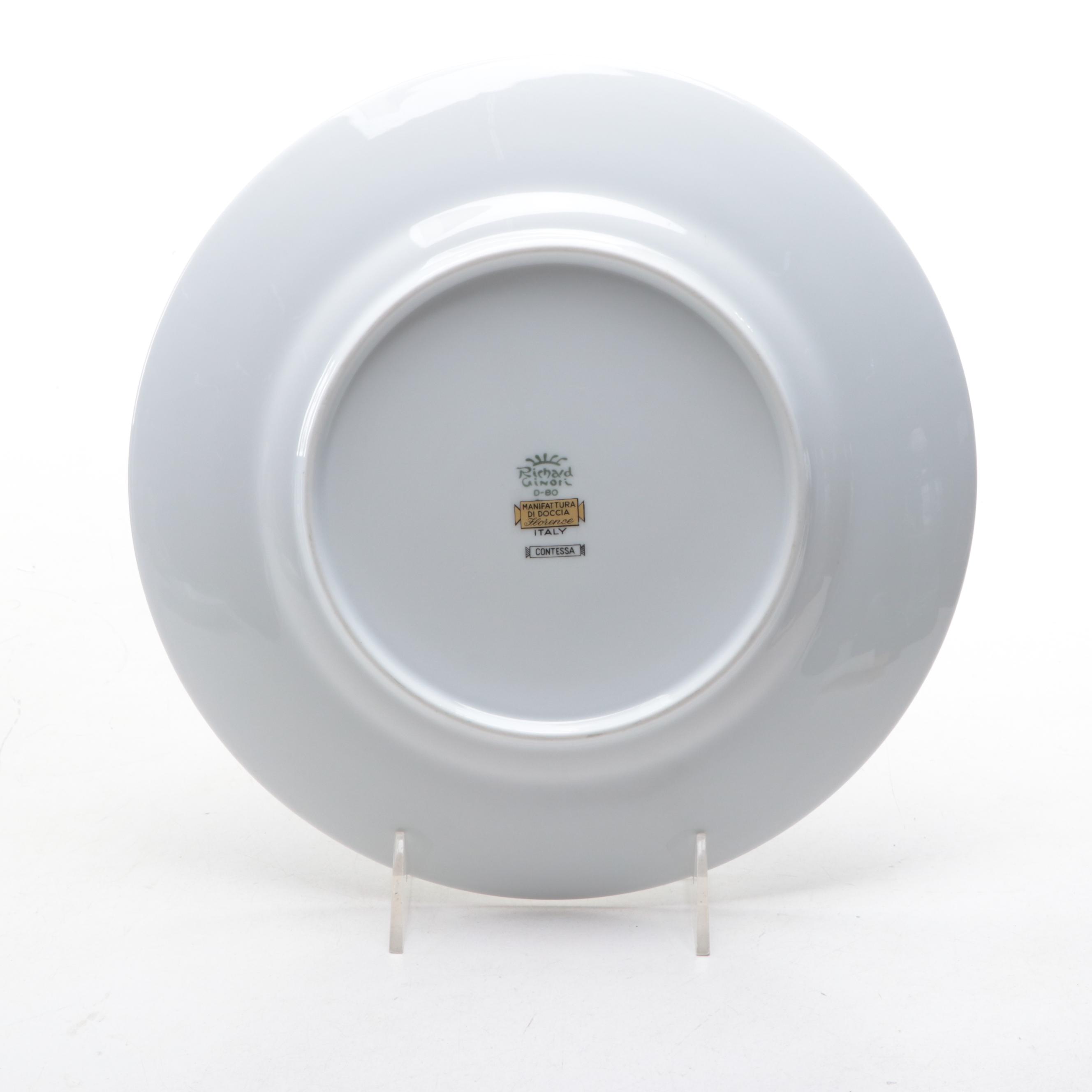 Richard Ginori Green "Contessa" Porcelain Dinnerware, Late 20th Century