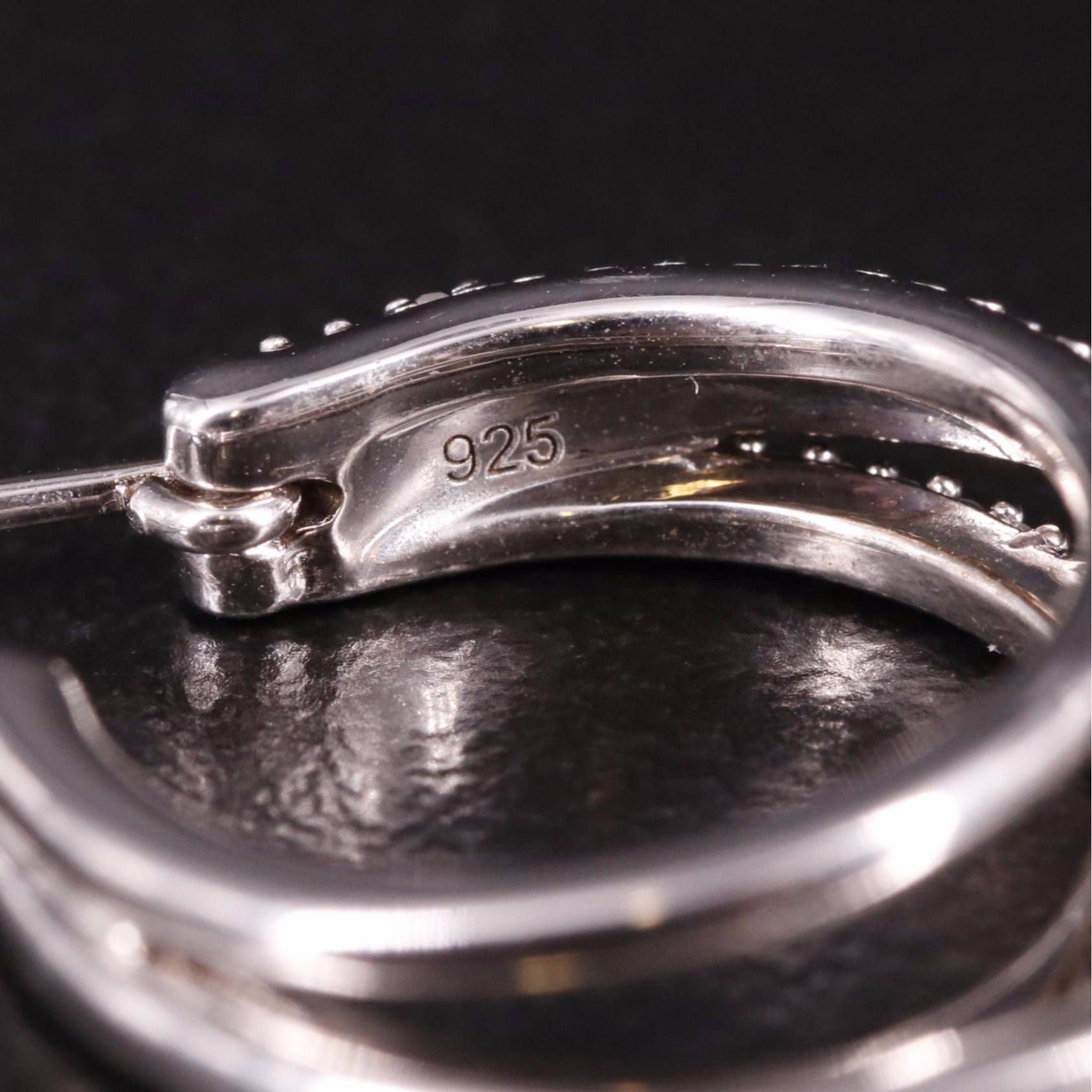 Sterling Diamond Tripple Hoop Earrings