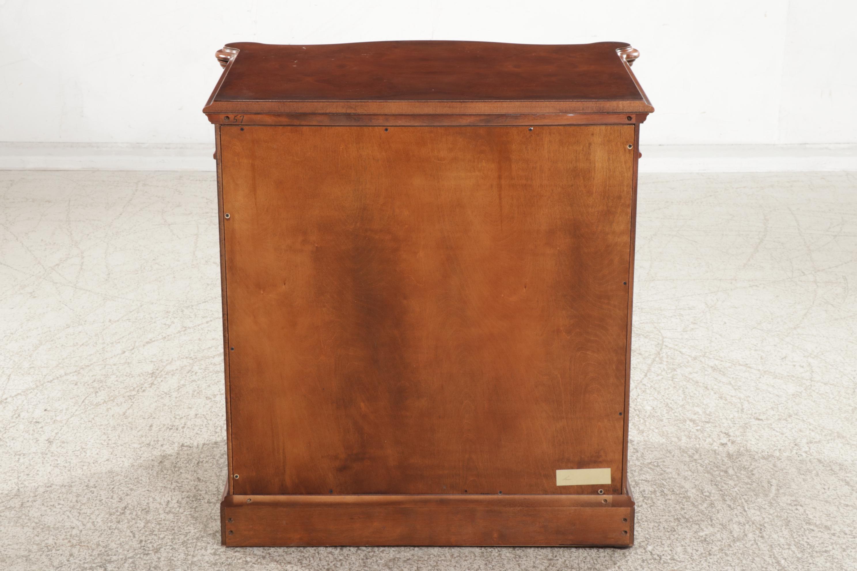 Henredon Mahogany-Veneered Side Cabinet with Sliding Top