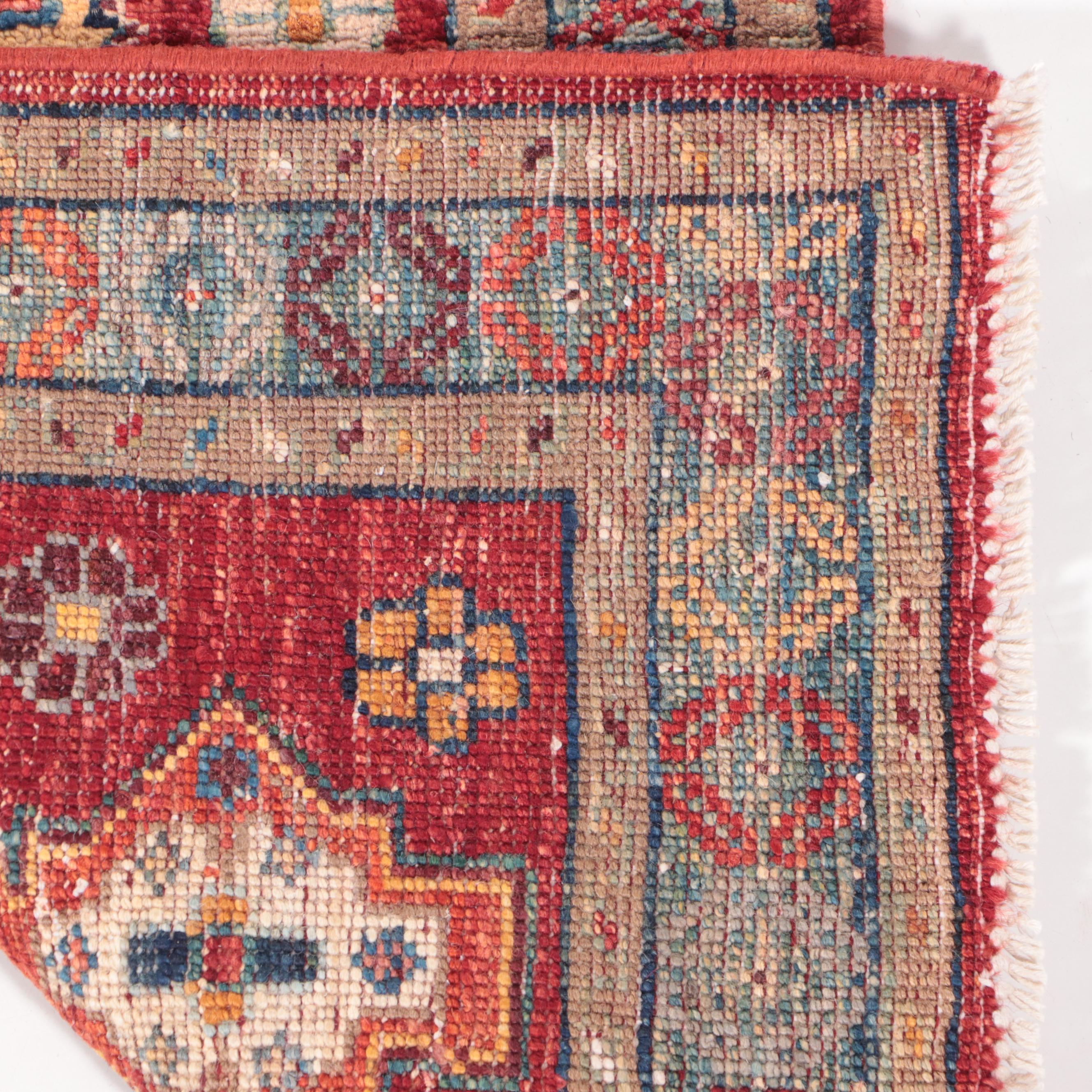 1'9 x 3'6 Hand-Knotted Indo-Caucasian Kazak Accent Rug