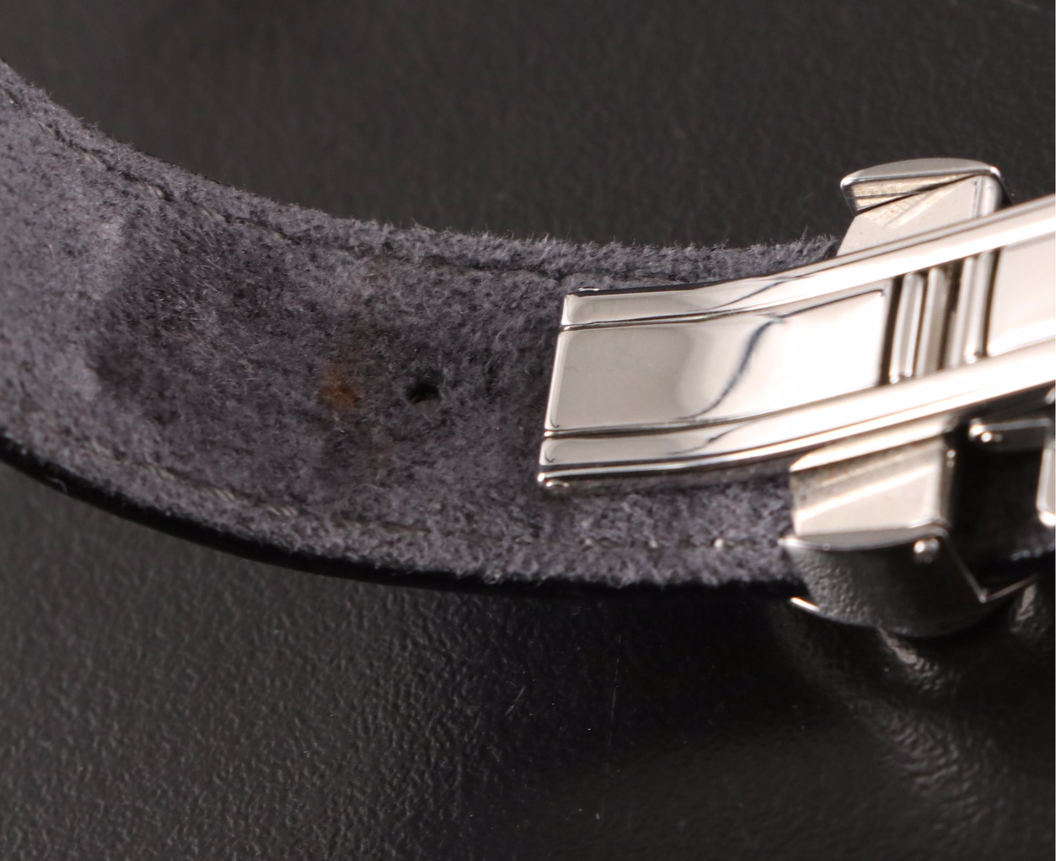 Louis Vuitton "Good Luck" Bracelet in Embossed Black Leather