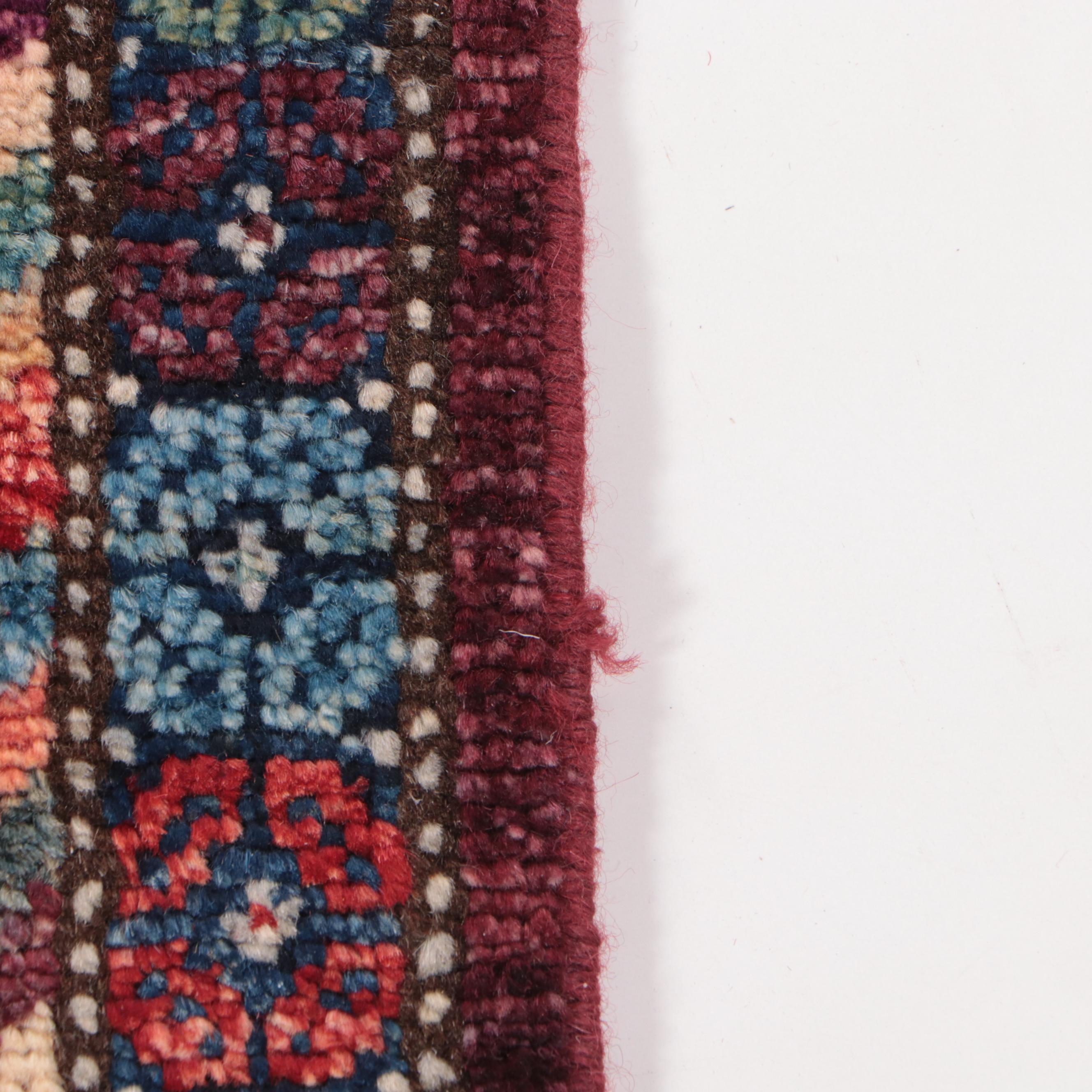 1'8 x 3'5 Hand-Knotted Turkish Village Style Accent  Rug