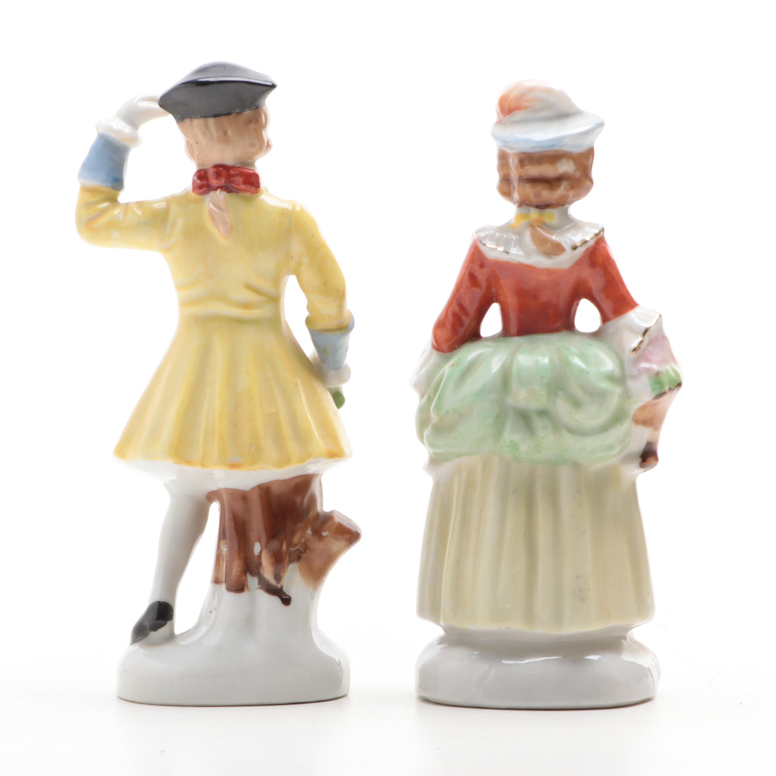 German Style and Other Courting Couple Figurines, Early to Mid-20th Century