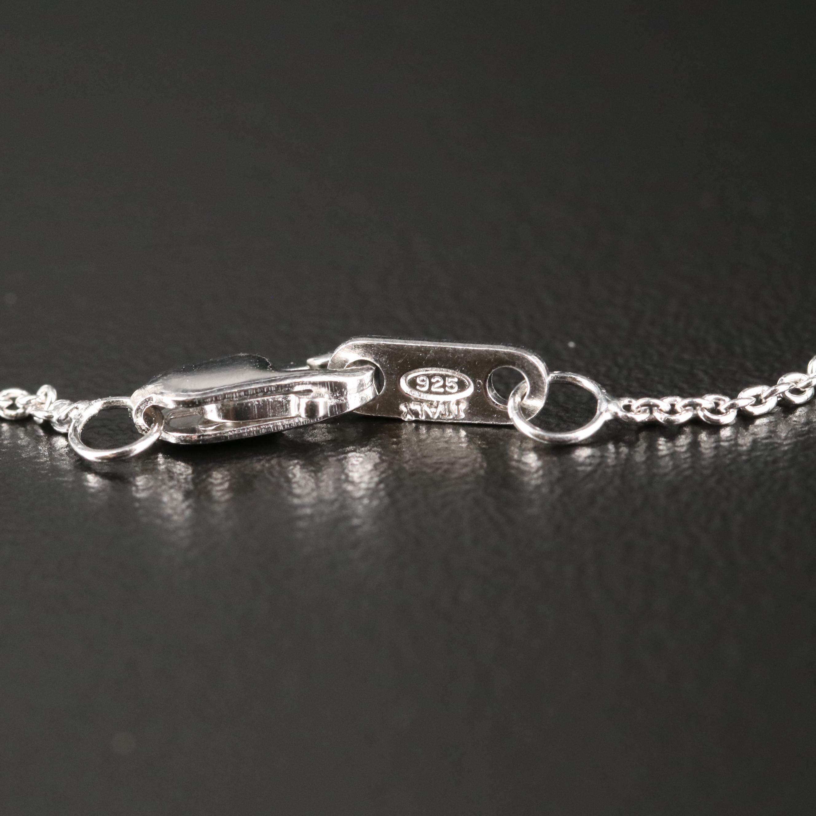 Sterling Garnet and Sapphire Pendant Necklace