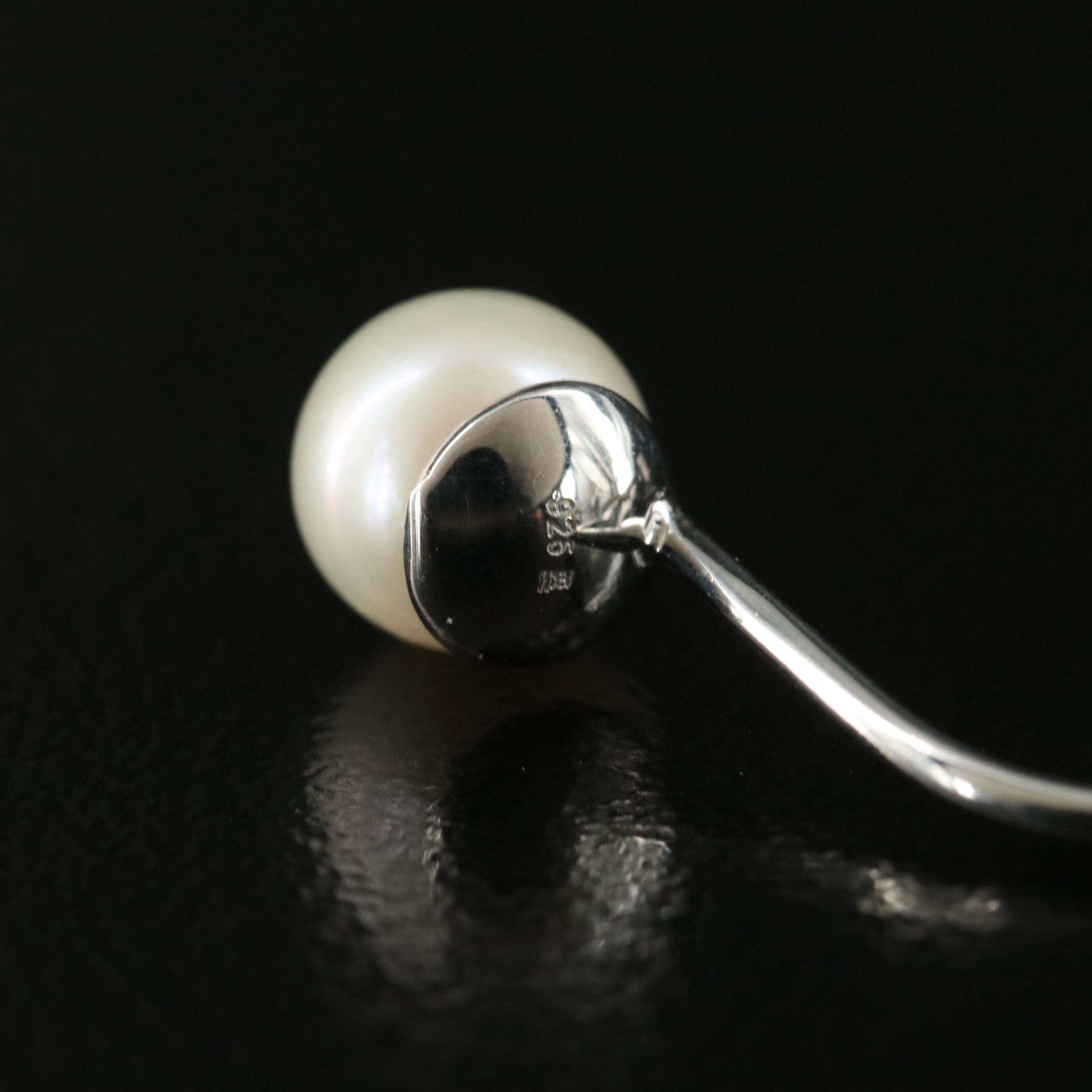 Sterling Cubic Zirconia Stud Earrings and Pearl Enhancers