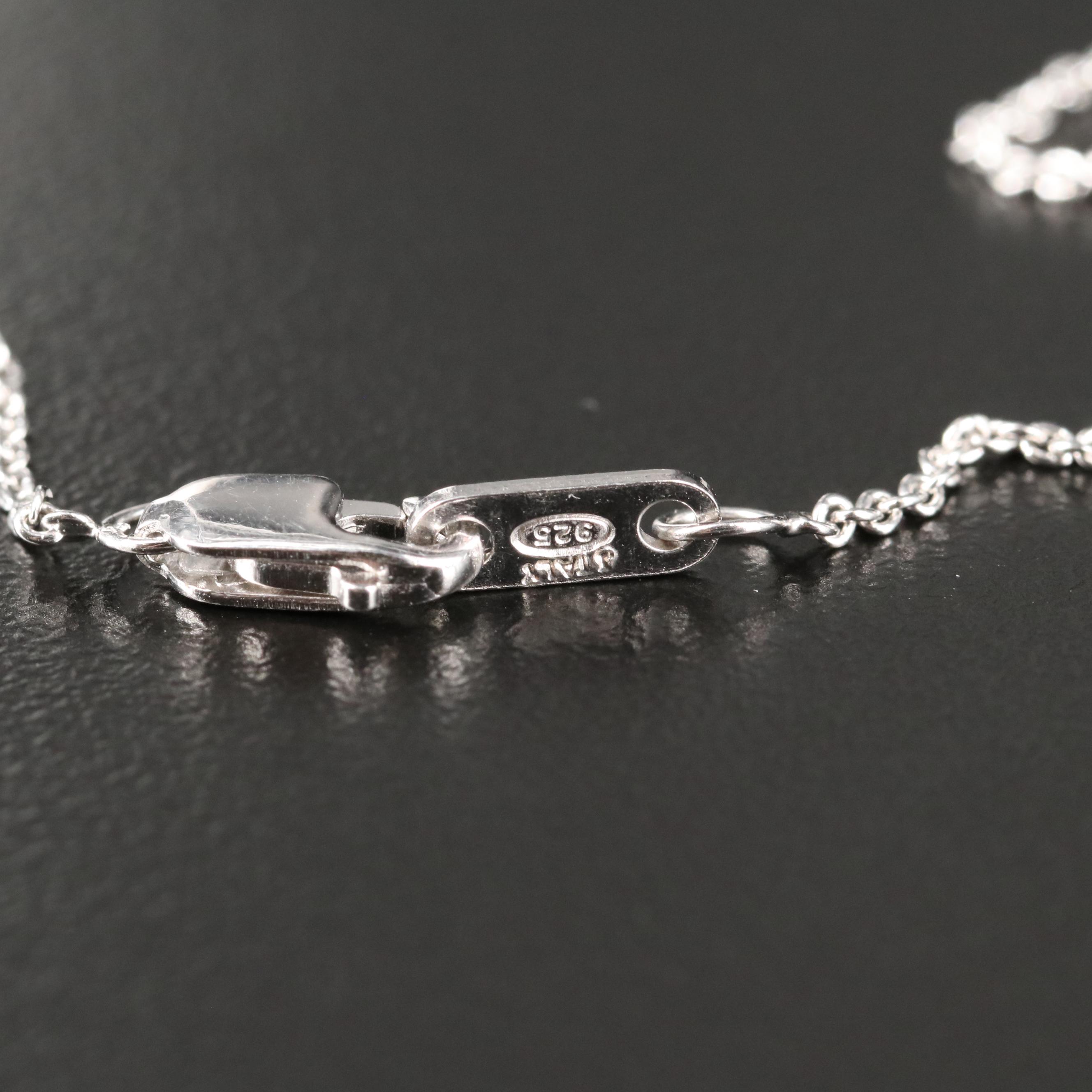 Sterling Garnet and Sapphire Pendant Necklace