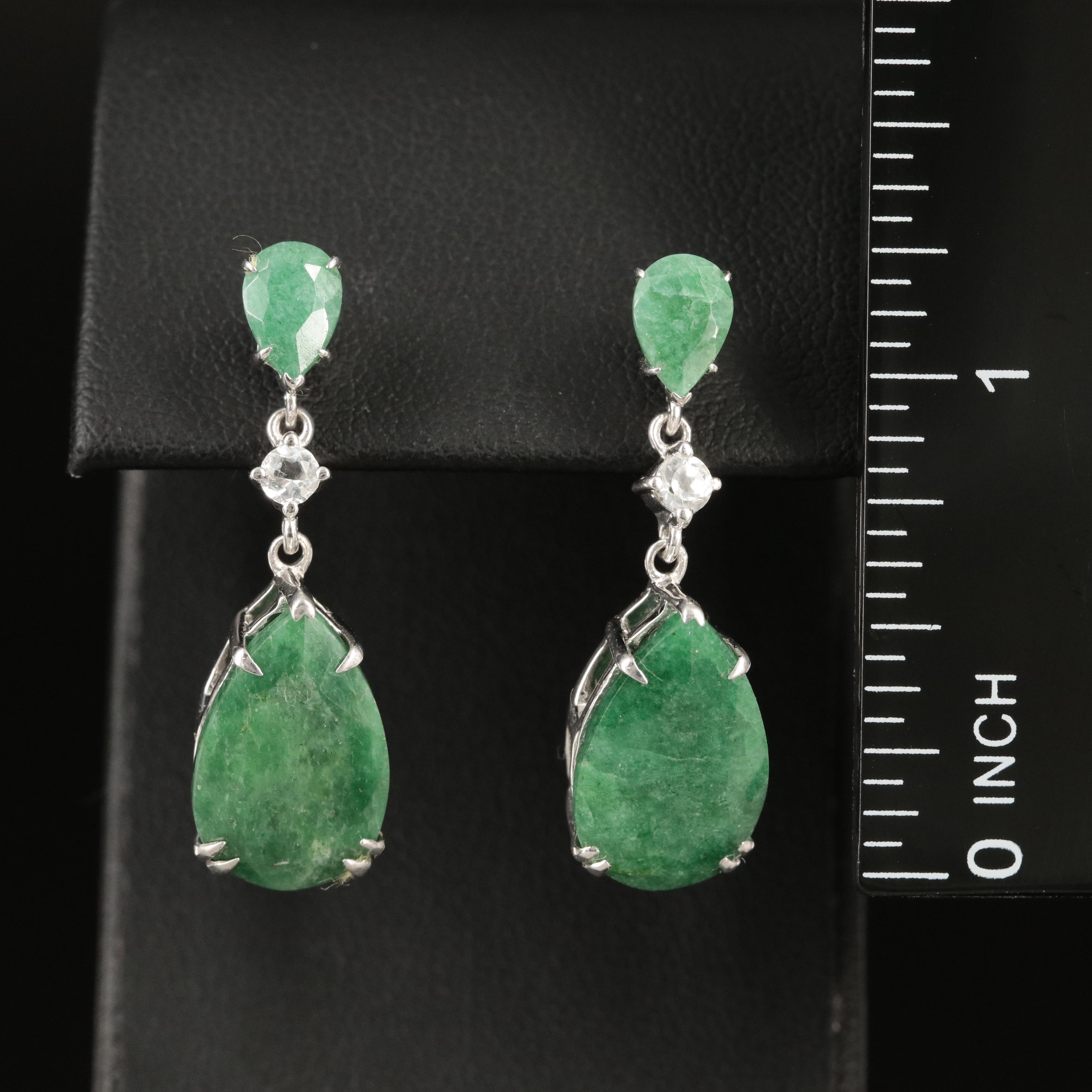 Sterling Beryl and Topaz Earrings