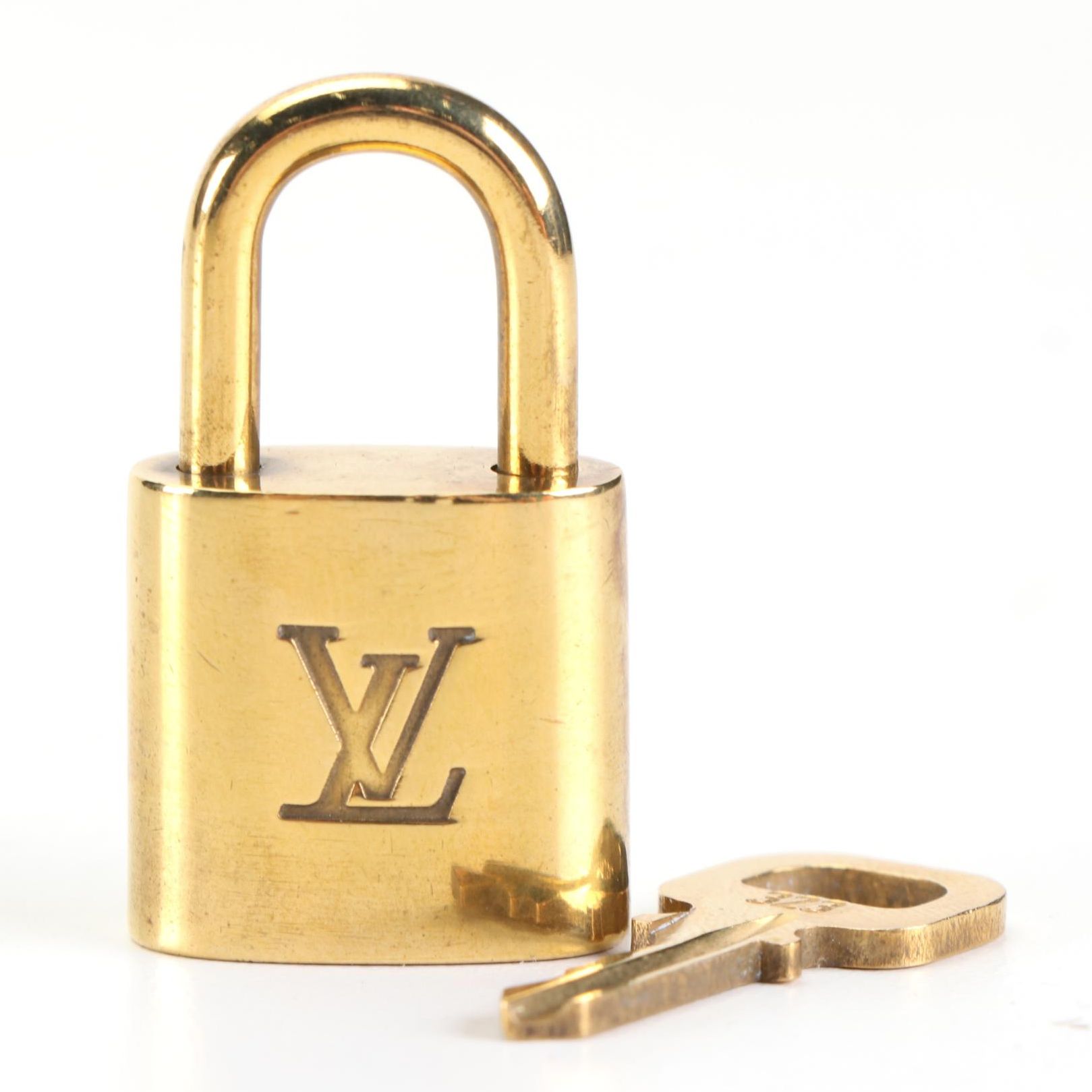 Louis Vuitton Brass Padlock and Key Set