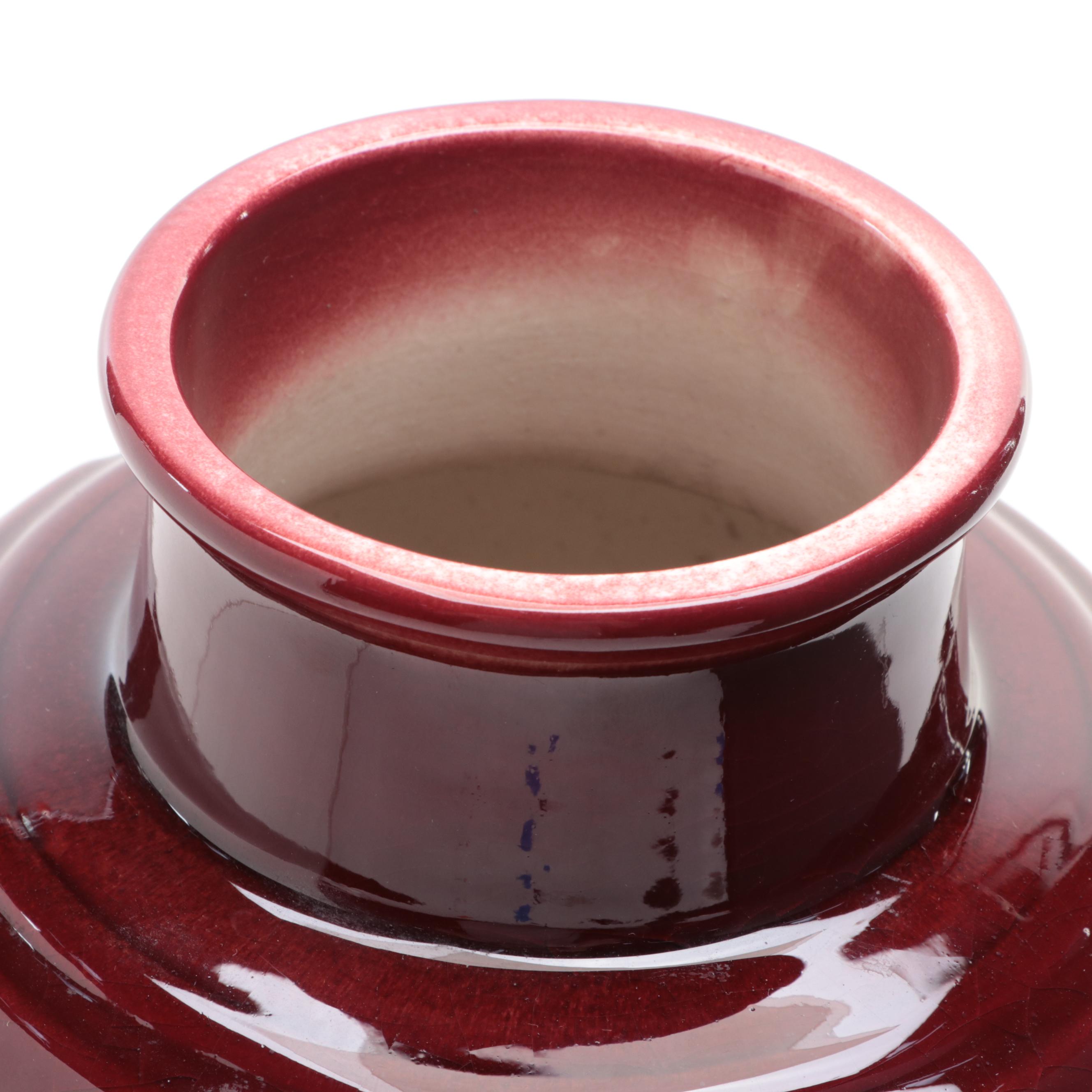 Rookwood Pottery Red Glazed Ceramic Vase, 1952