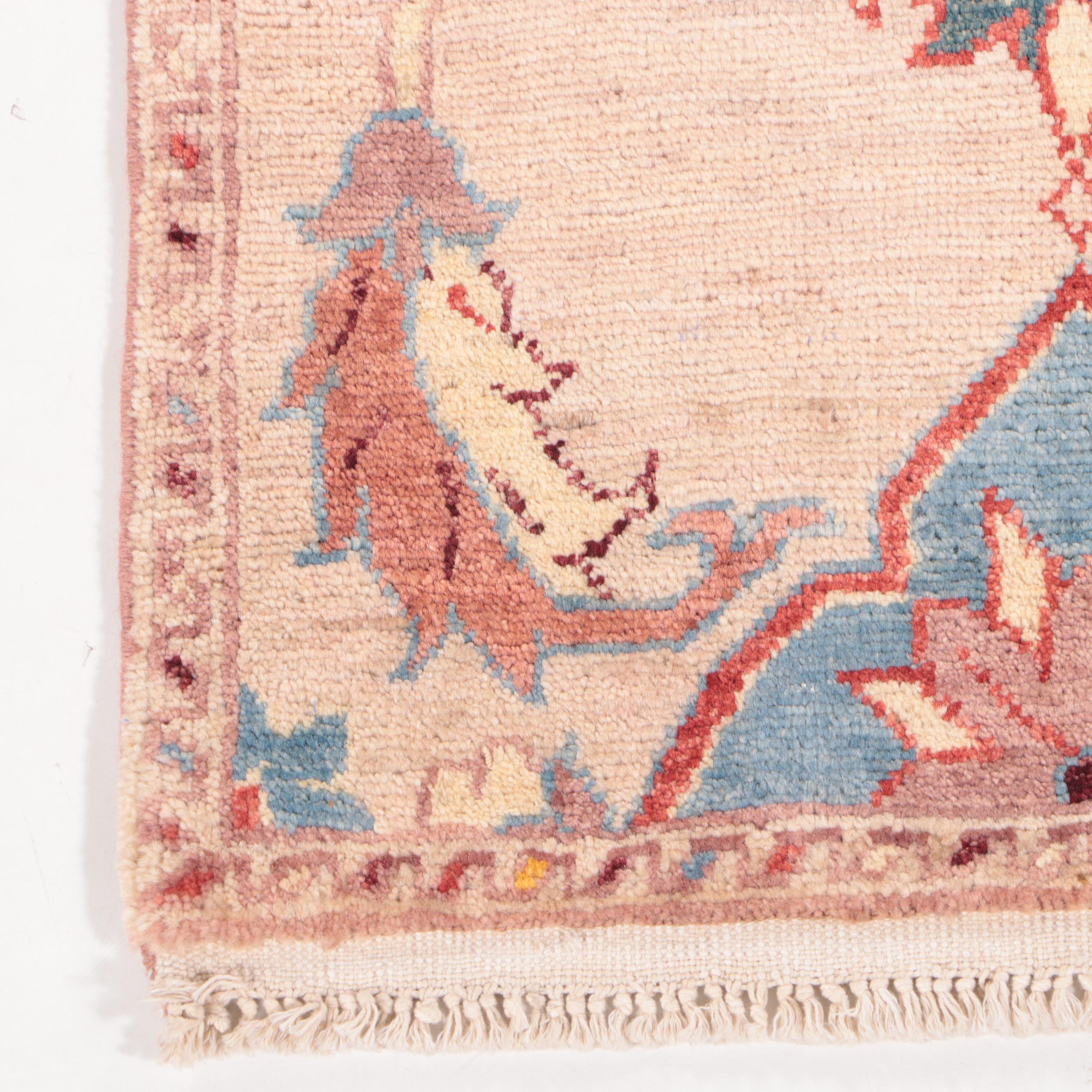 1'8 x 3'6 Hand-Knotted Indo-Turkish Hereke Accent Rug