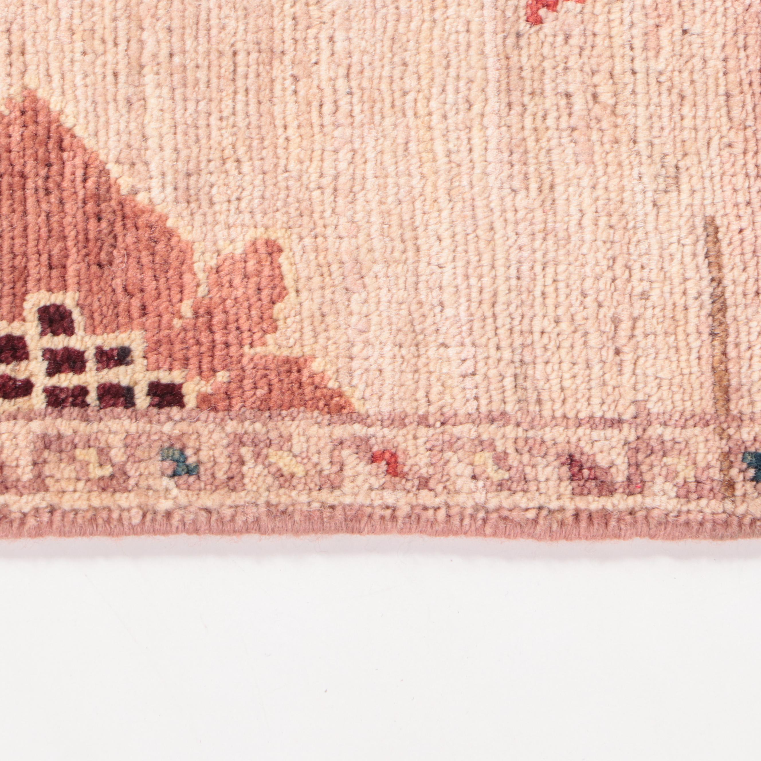 1'8 x 3'6 Hand-Knotted Indo-Turkish Hereke Accent Rug