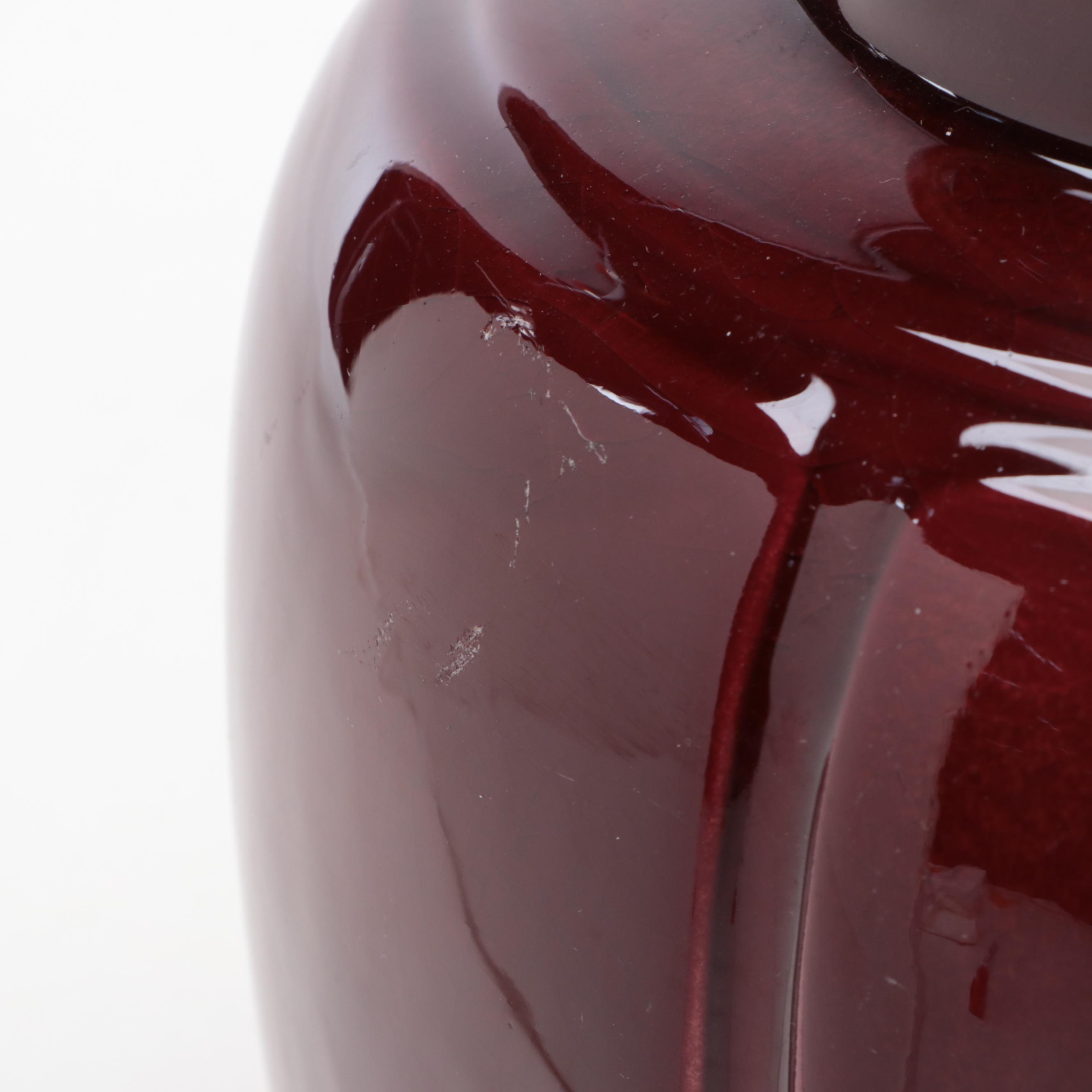 Rookwood Pottery Red Glazed Ceramic Vase, 1952