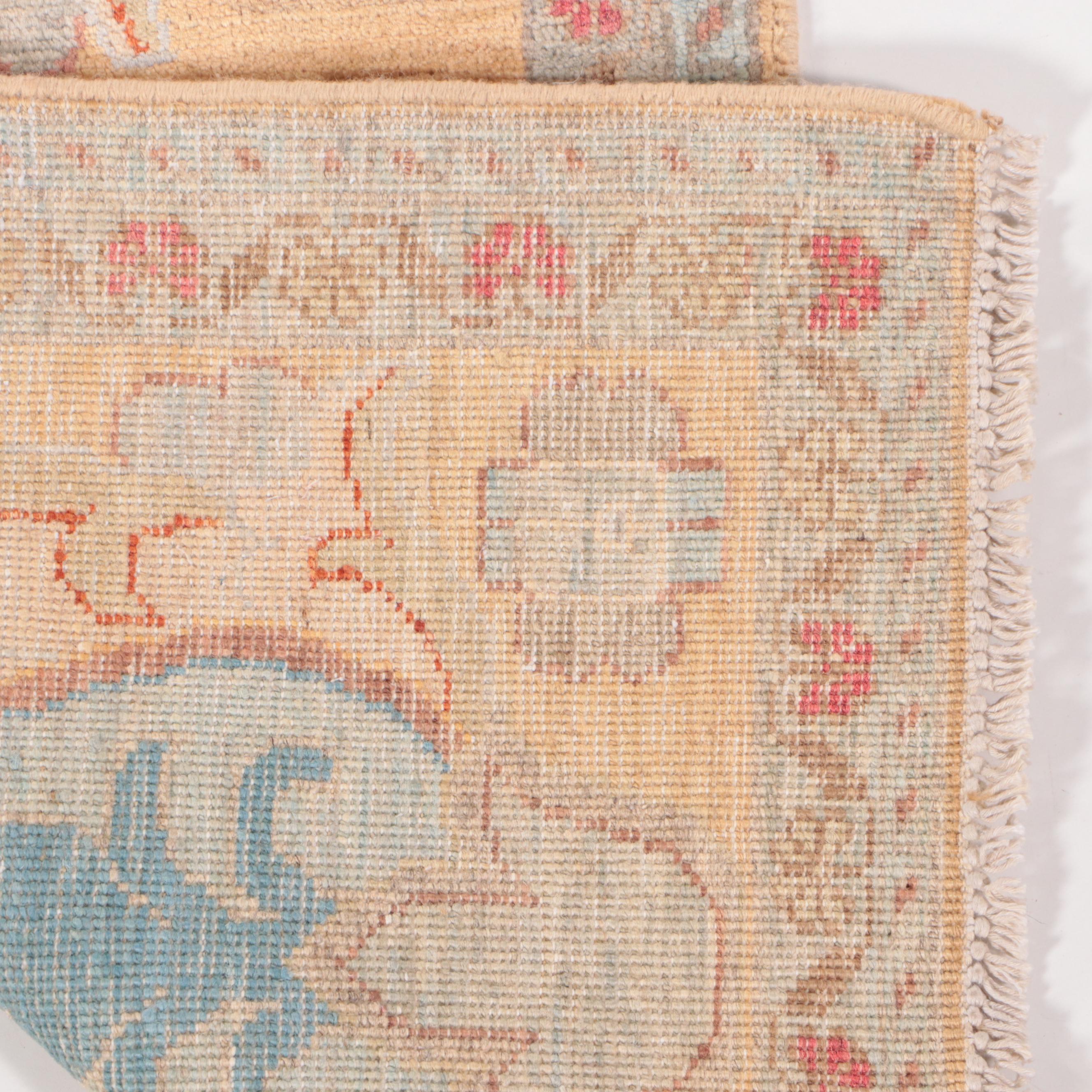 1'8 x 3'6 Hand-Knotted Indo-Turkish Hereke Accent Rug