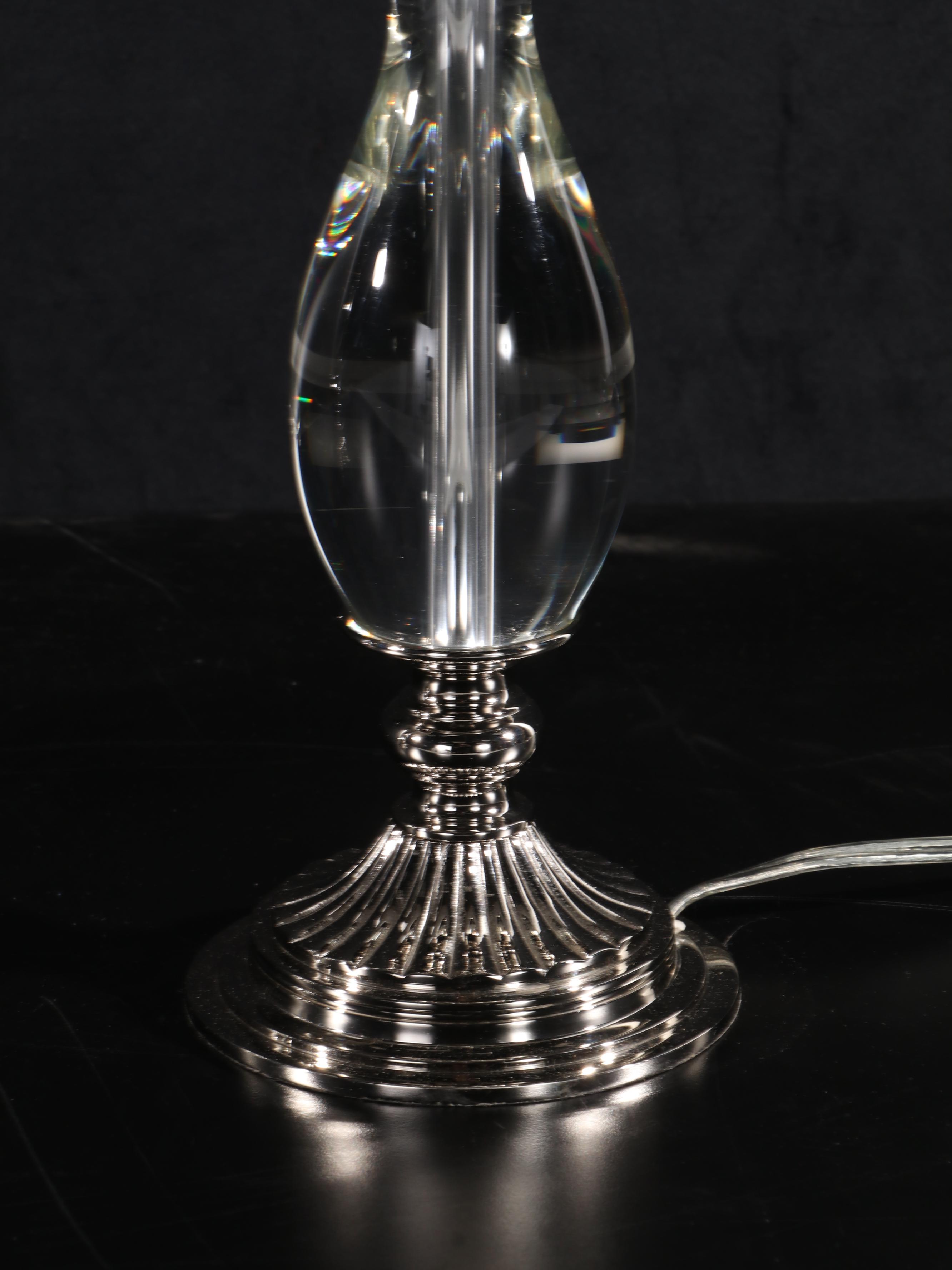 Elk Lighting Candelabra Style "Deshler" Polished Nickel and Glass Table Lamps