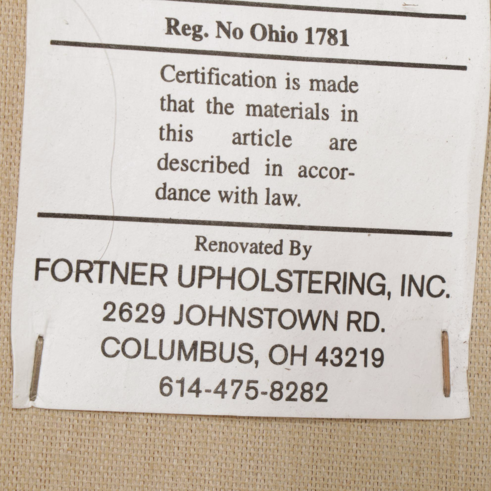 Silver-Tacked and Red Suede Upholstered King Size Headboard