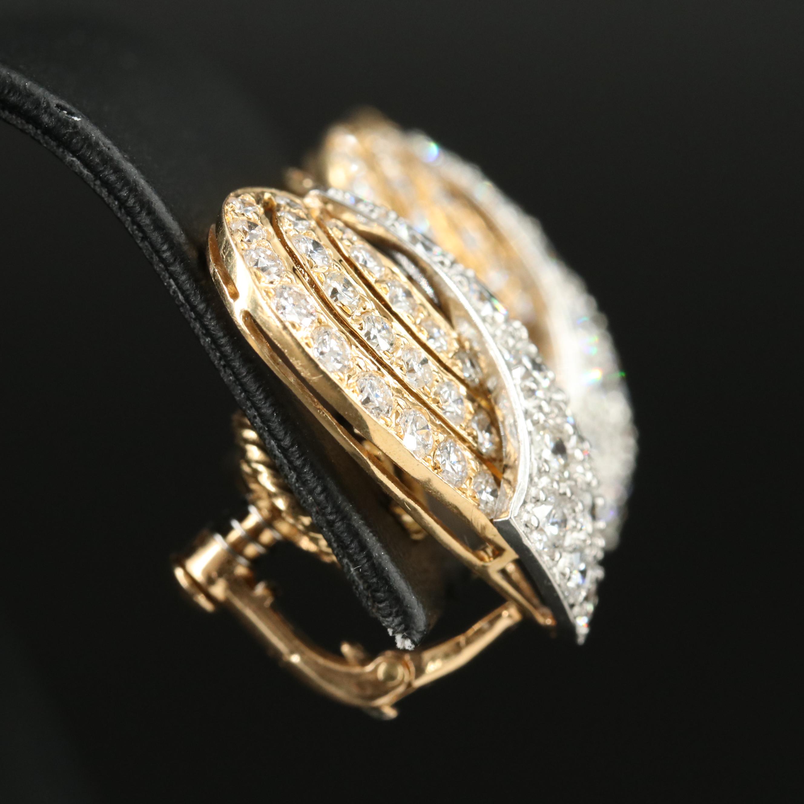 French 18K 5.75 CTW Diamond Heart Earrings with Platinum Accents