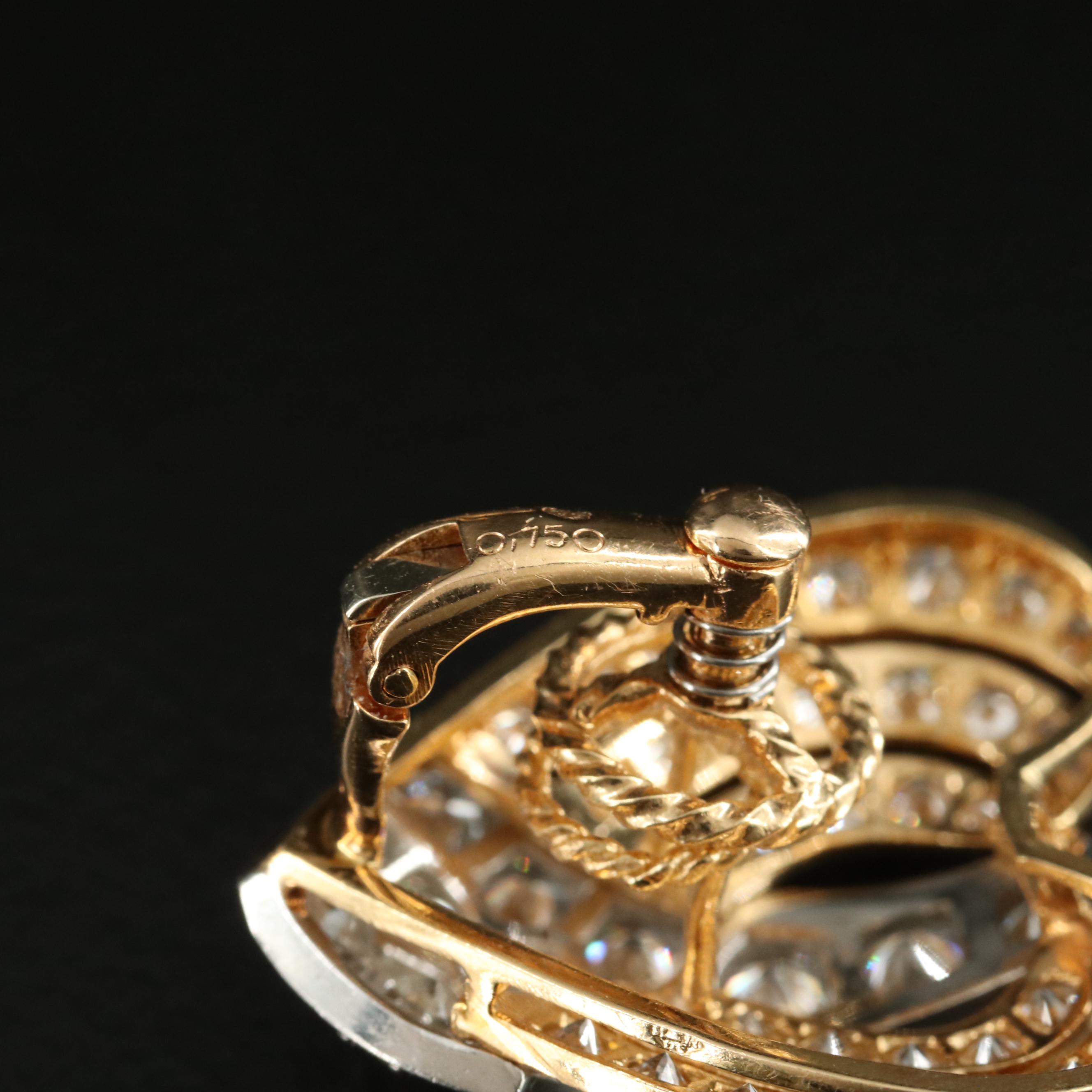 French 18K 5.75 CTW Diamond Heart Earrings with Platinum Accents