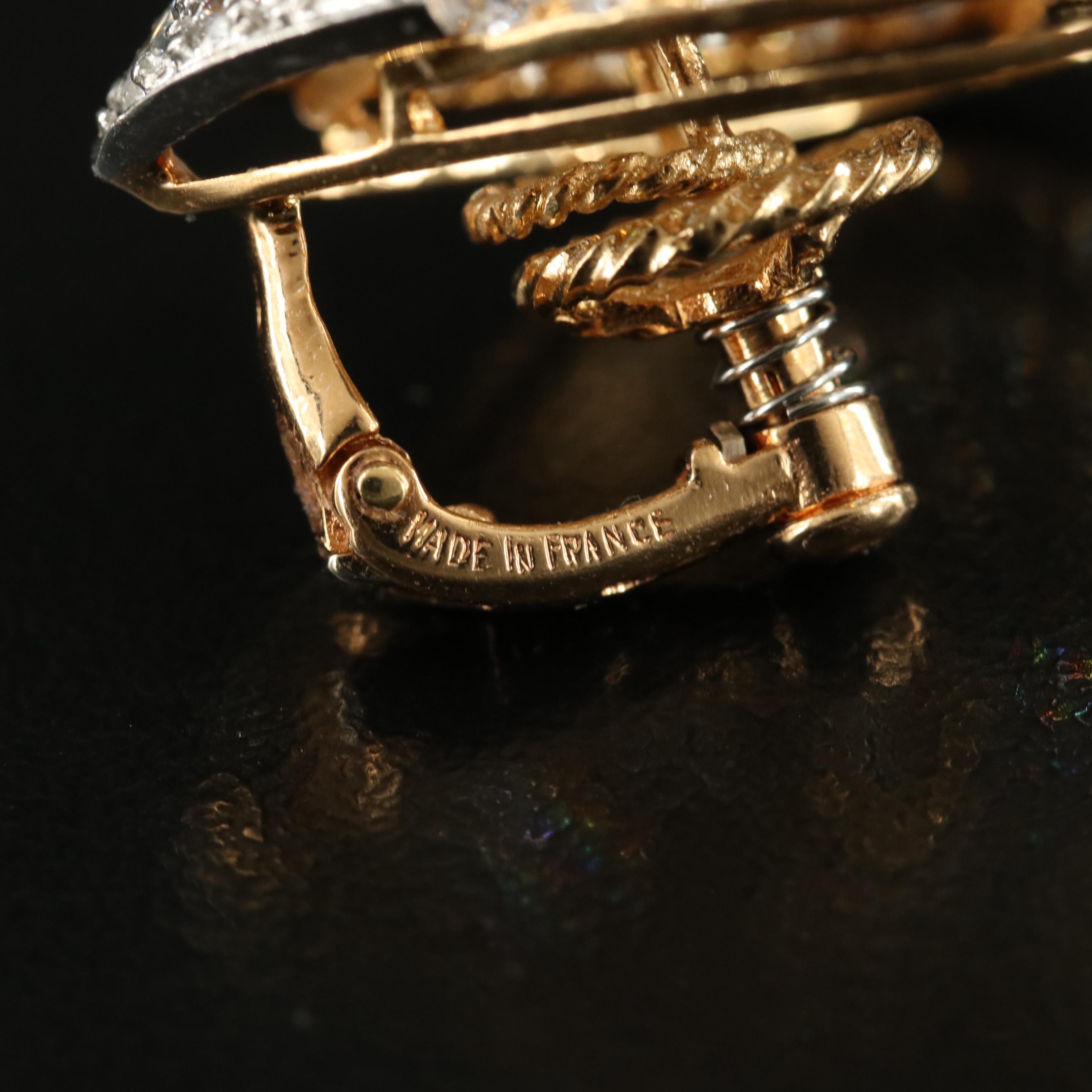 French 18K 5.75 CTW Diamond Heart Earrings with Platinum Accents