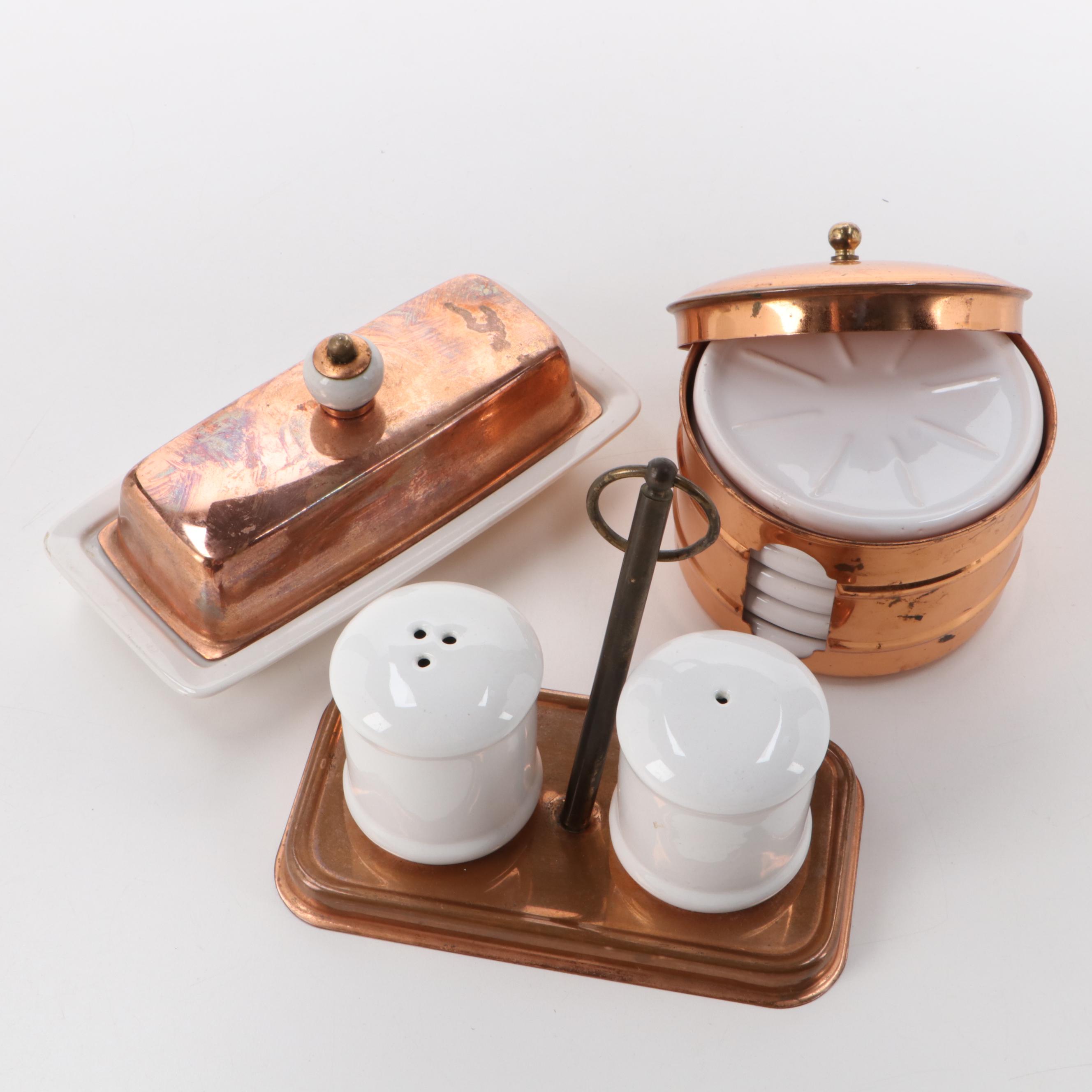 Copper and Ceramic Mugs with Mug Tree and More