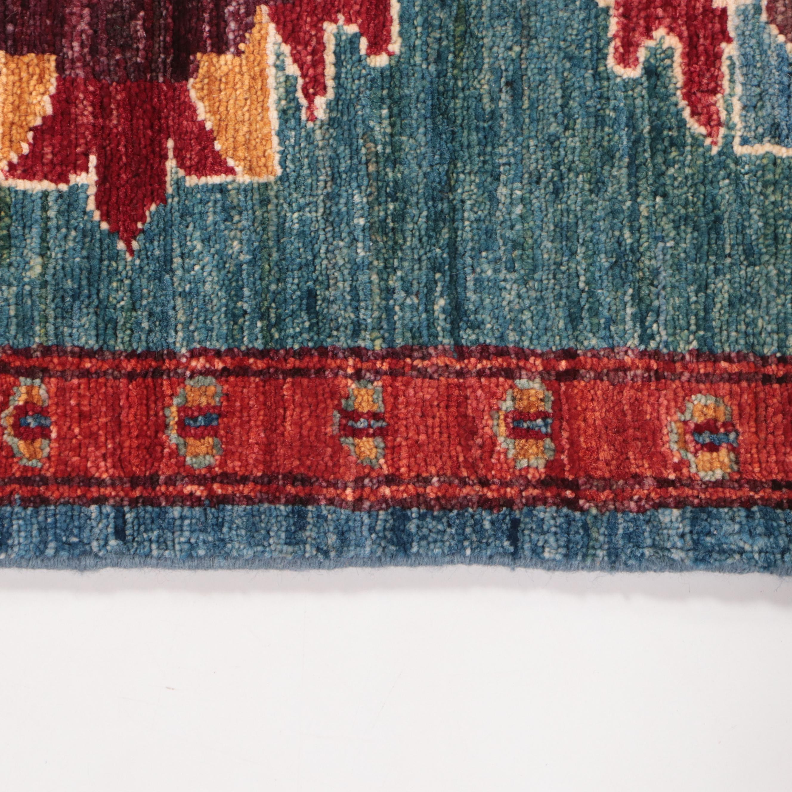 1'9 x 3'5 Hand-Knotted Indo-Caucasian Kazak Accent Rug