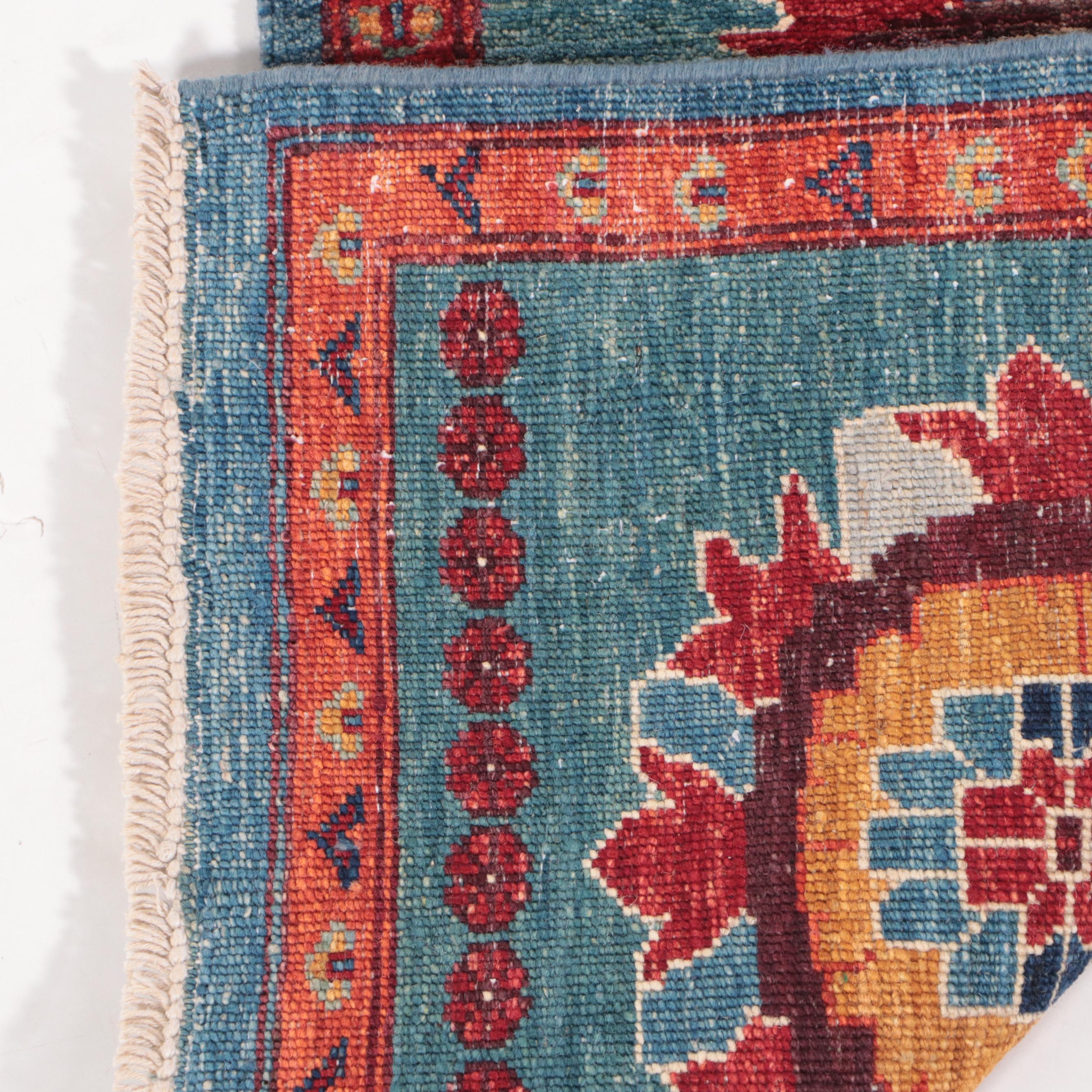 1'9 x 3'5 Hand-Knotted Indo-Caucasian Kazak Accent Rug