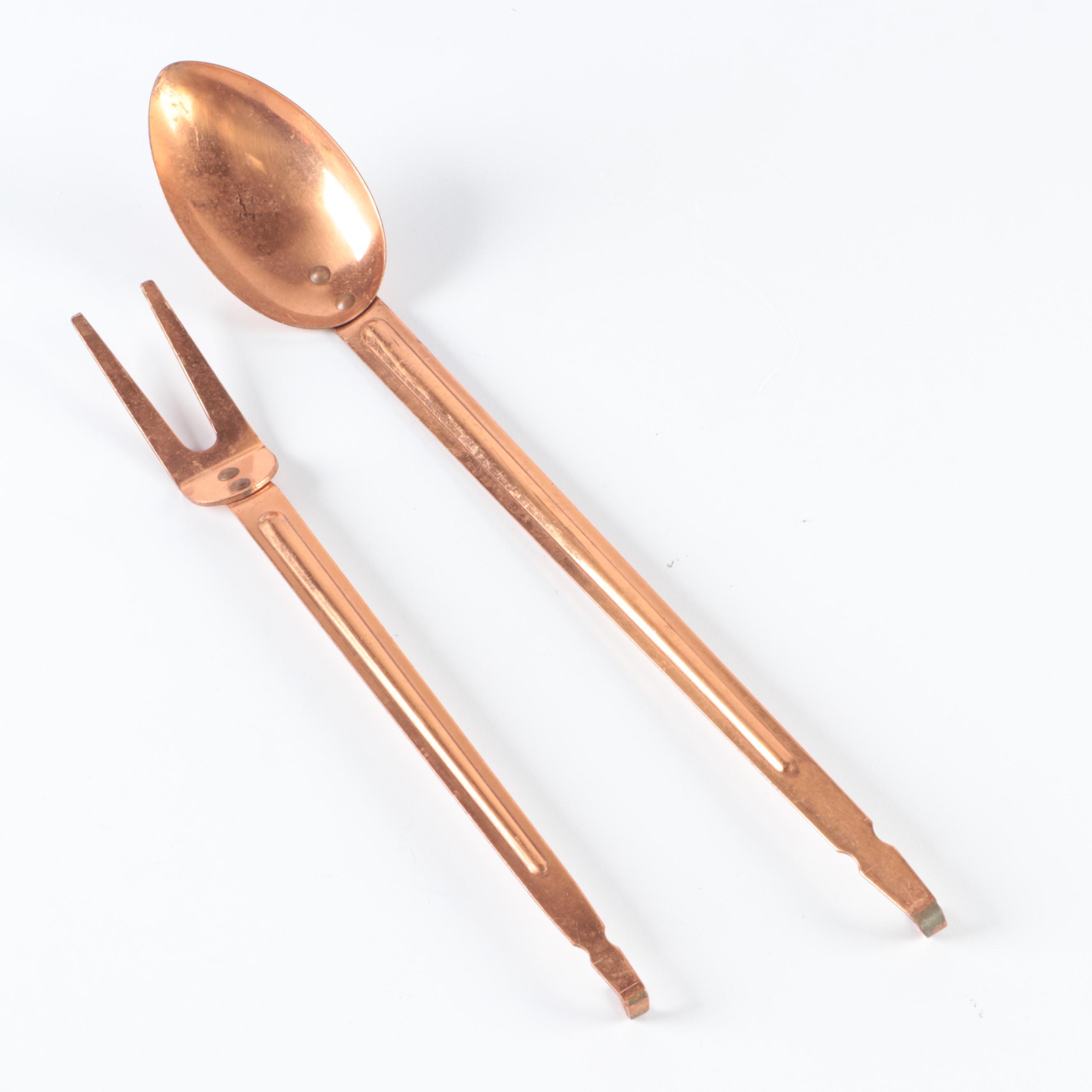 Laminaco Copper Six Piece Utensil Set with Rack