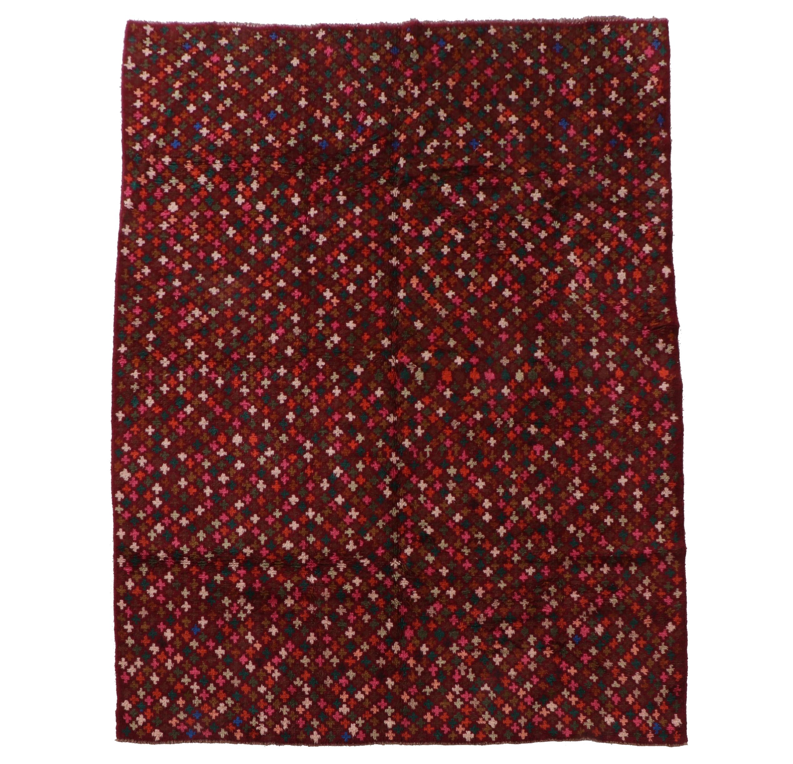 6'4 x 8'2 Hand-Knotted Indo-Persian Gabbeh Area Rug