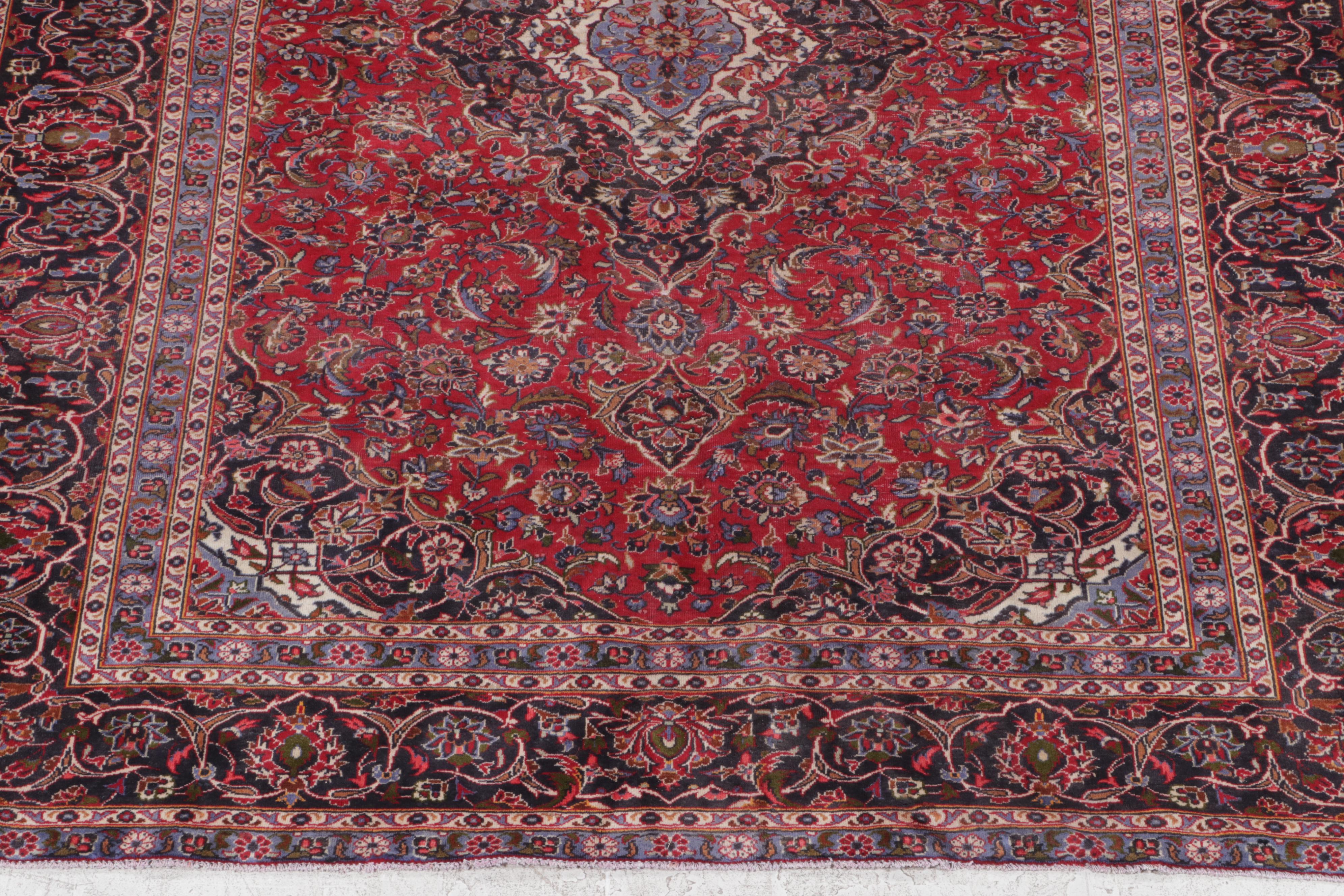 8'3 x 11'3 Hand-Knotted Persian Kashan Area Rug