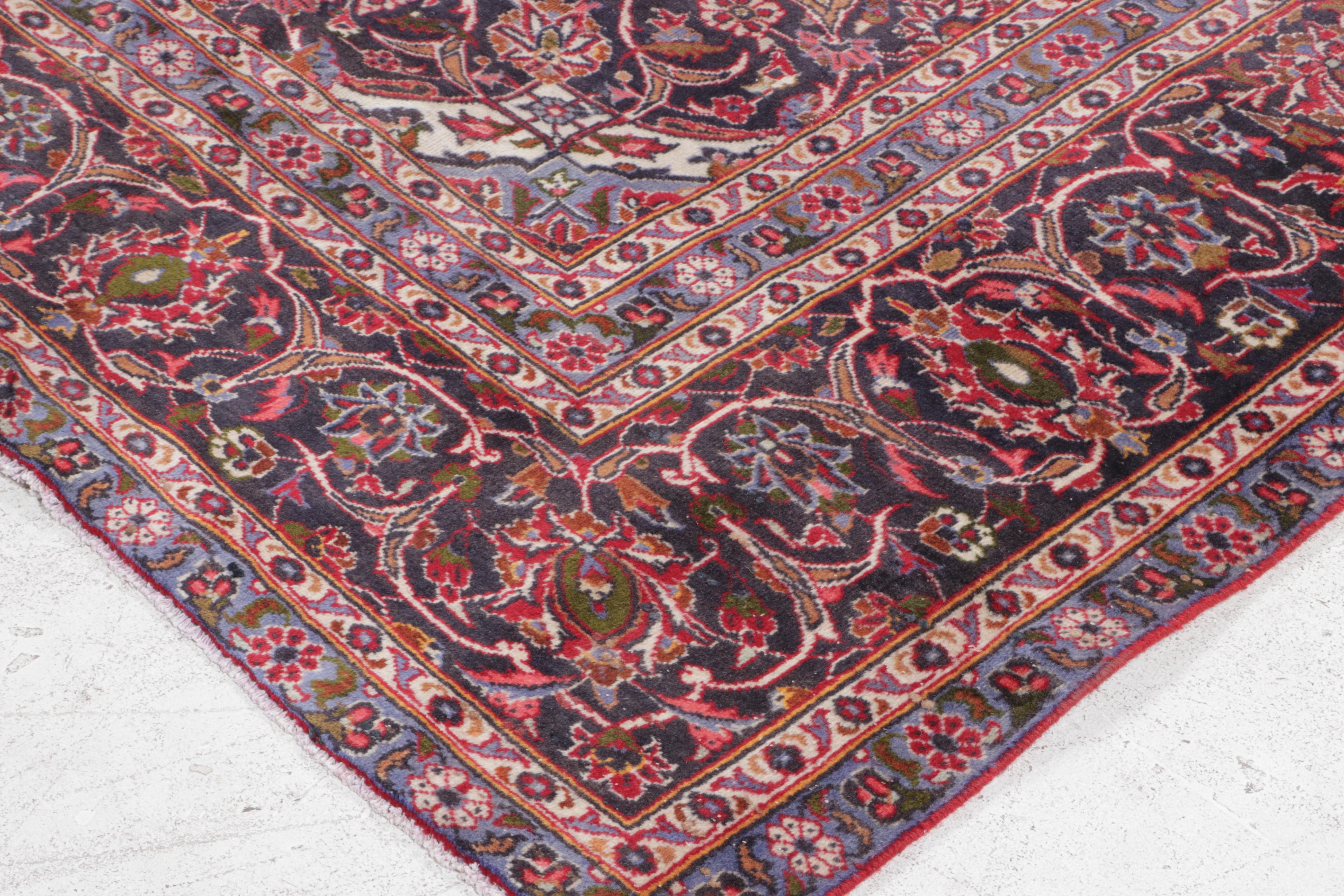 8'3 x 11'3 Hand-Knotted Persian Kashan Area Rug