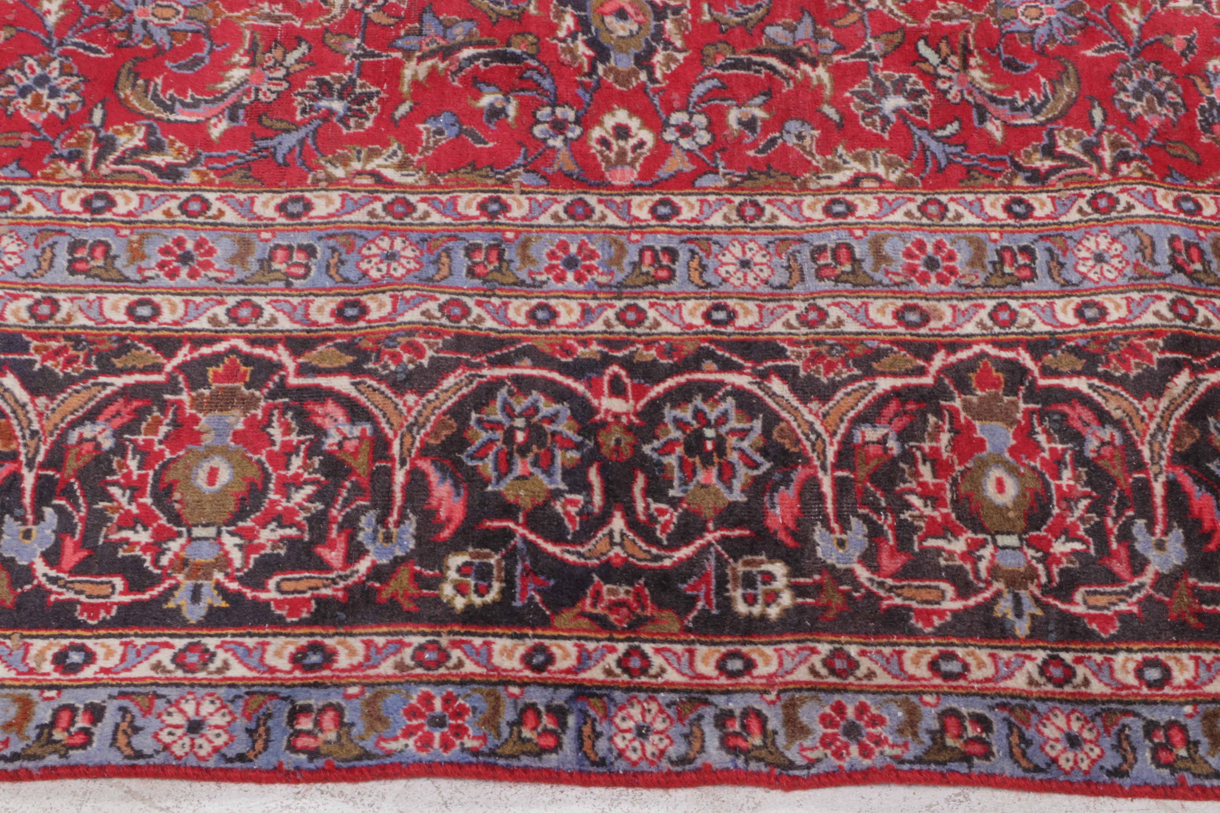 8'3 x 11'3 Hand-Knotted Persian Kashan Area Rug