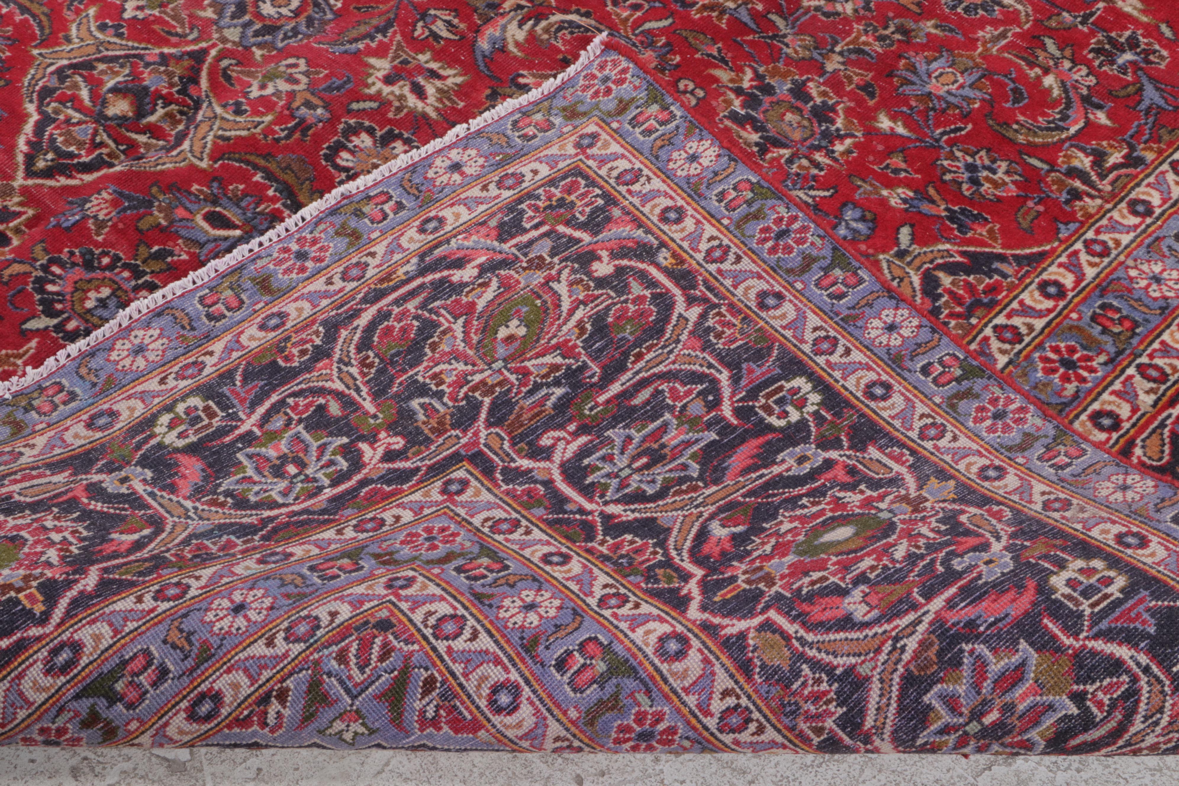 8'3 x 11'3 Hand-Knotted Persian Kashan Area Rug