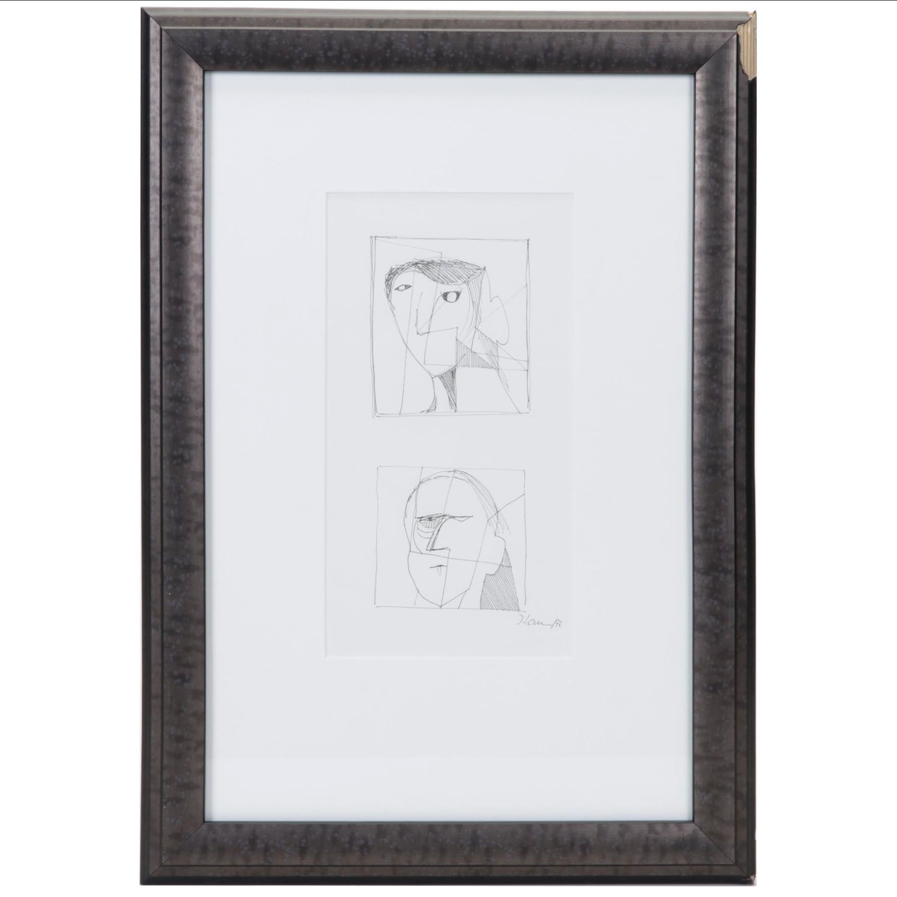 David Louis Ink Drawing "Untitled Study #10," 1996