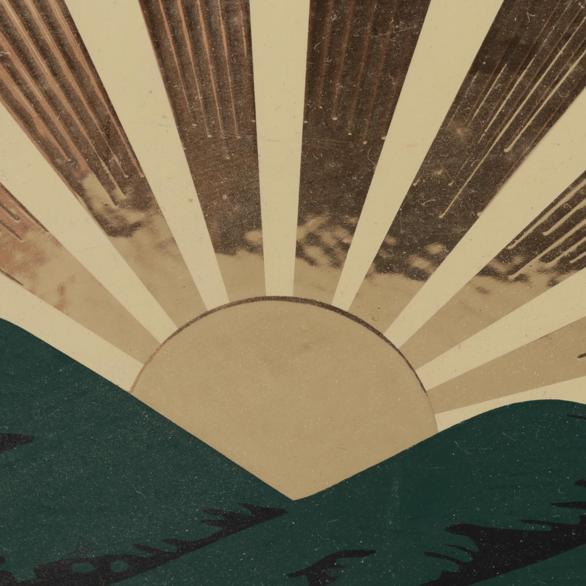 Ohio State Seal Embossed Serigraph Wall Hanging, Circa 1970