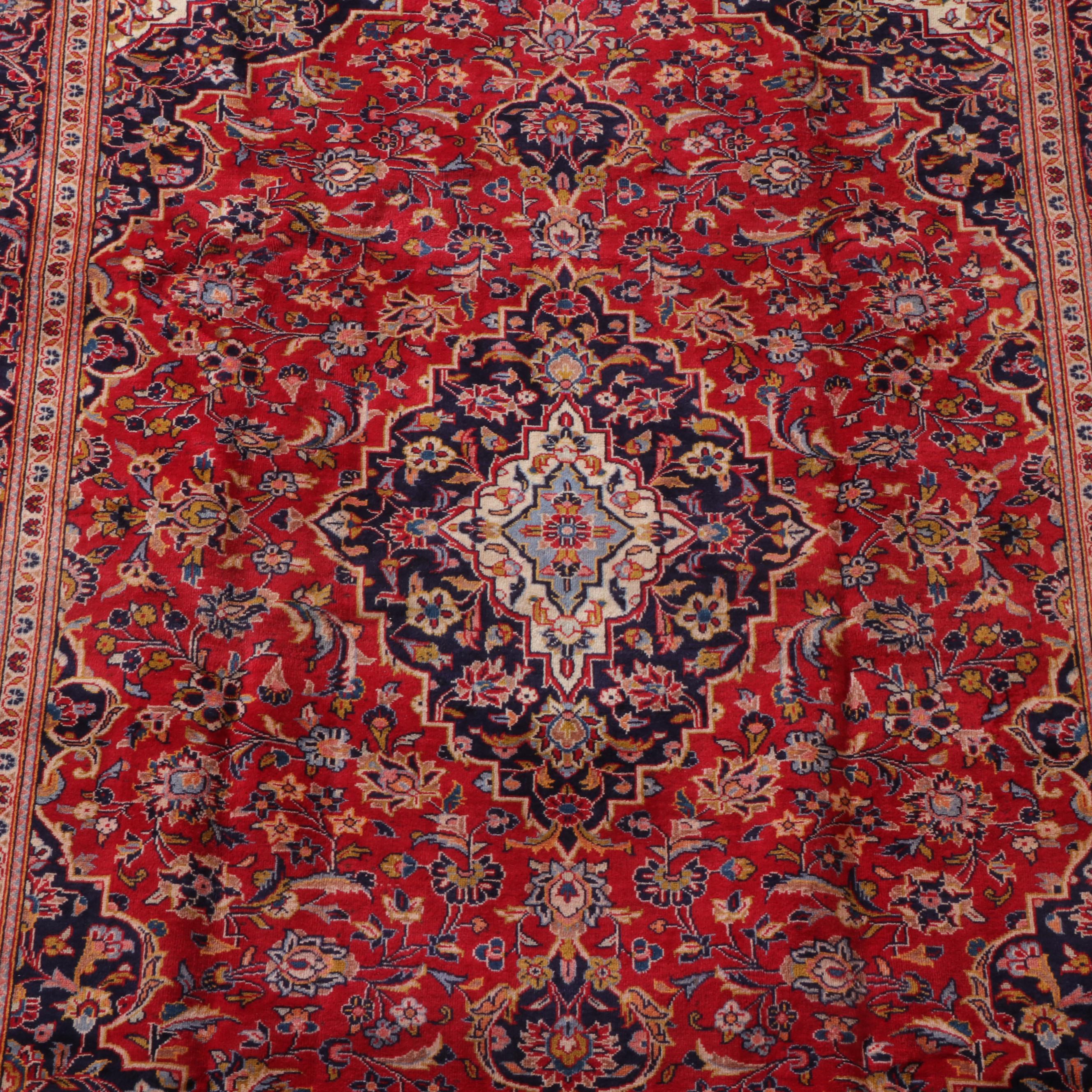 7'10 x 11'2 Hand-Knotted Persian Kashan Area Rug