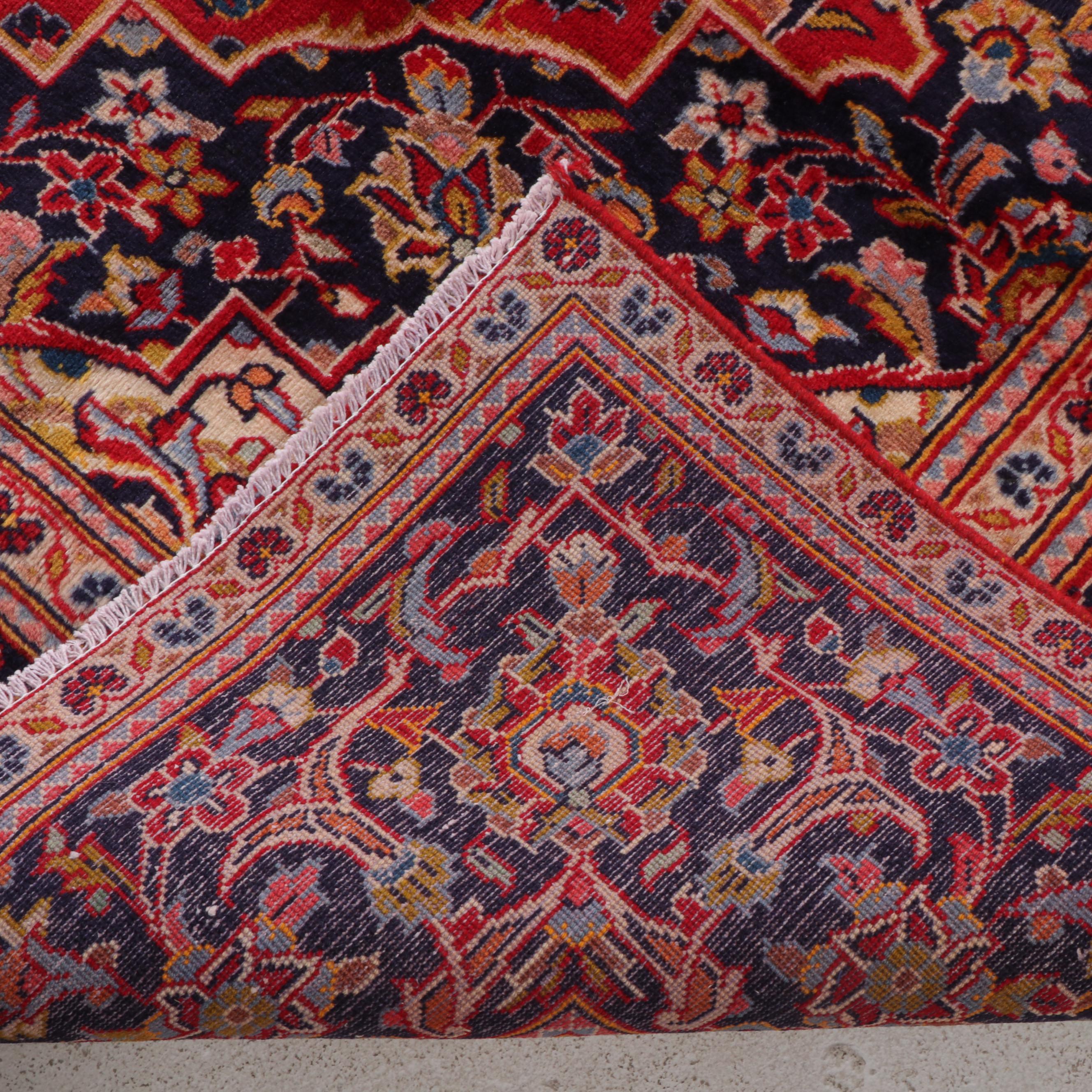 7'10 x 11'2 Hand-Knotted Persian Kashan Area Rug