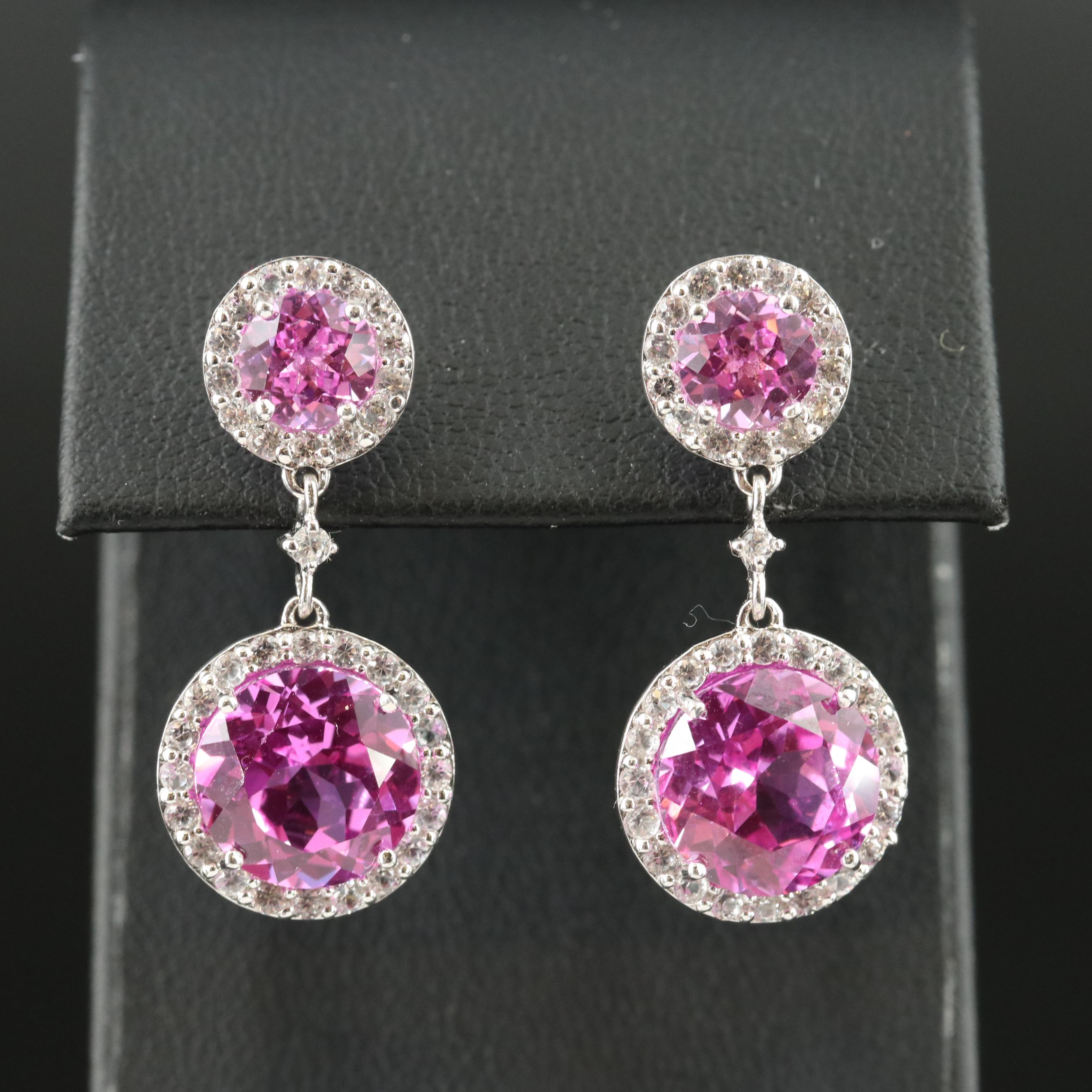 Sterling Sapphire and Topaz Earrings