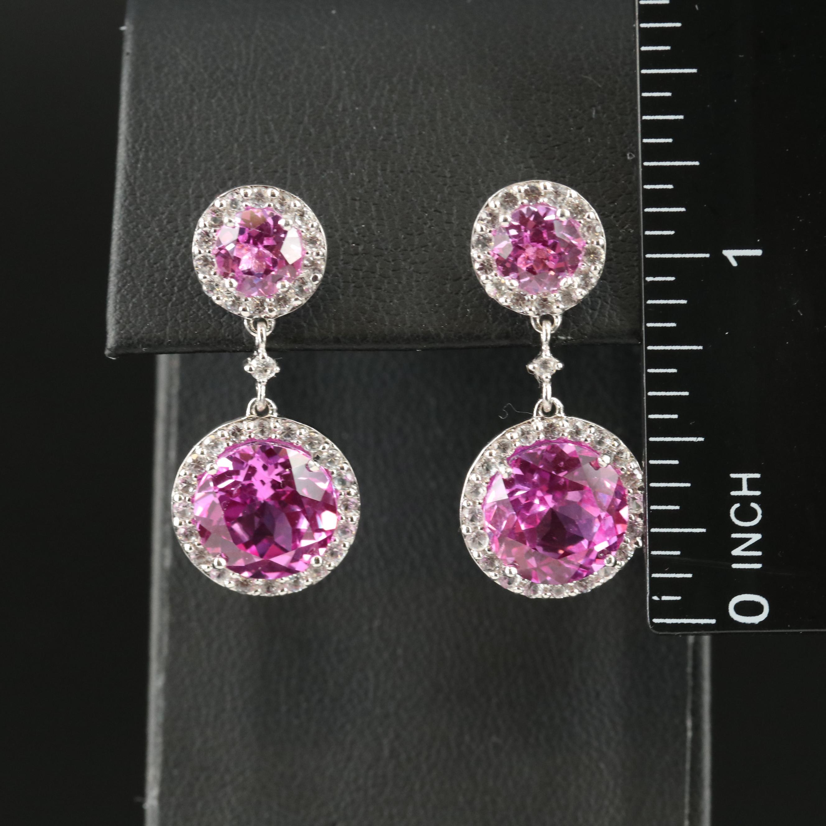 Sterling Sapphire and Topaz Earrings