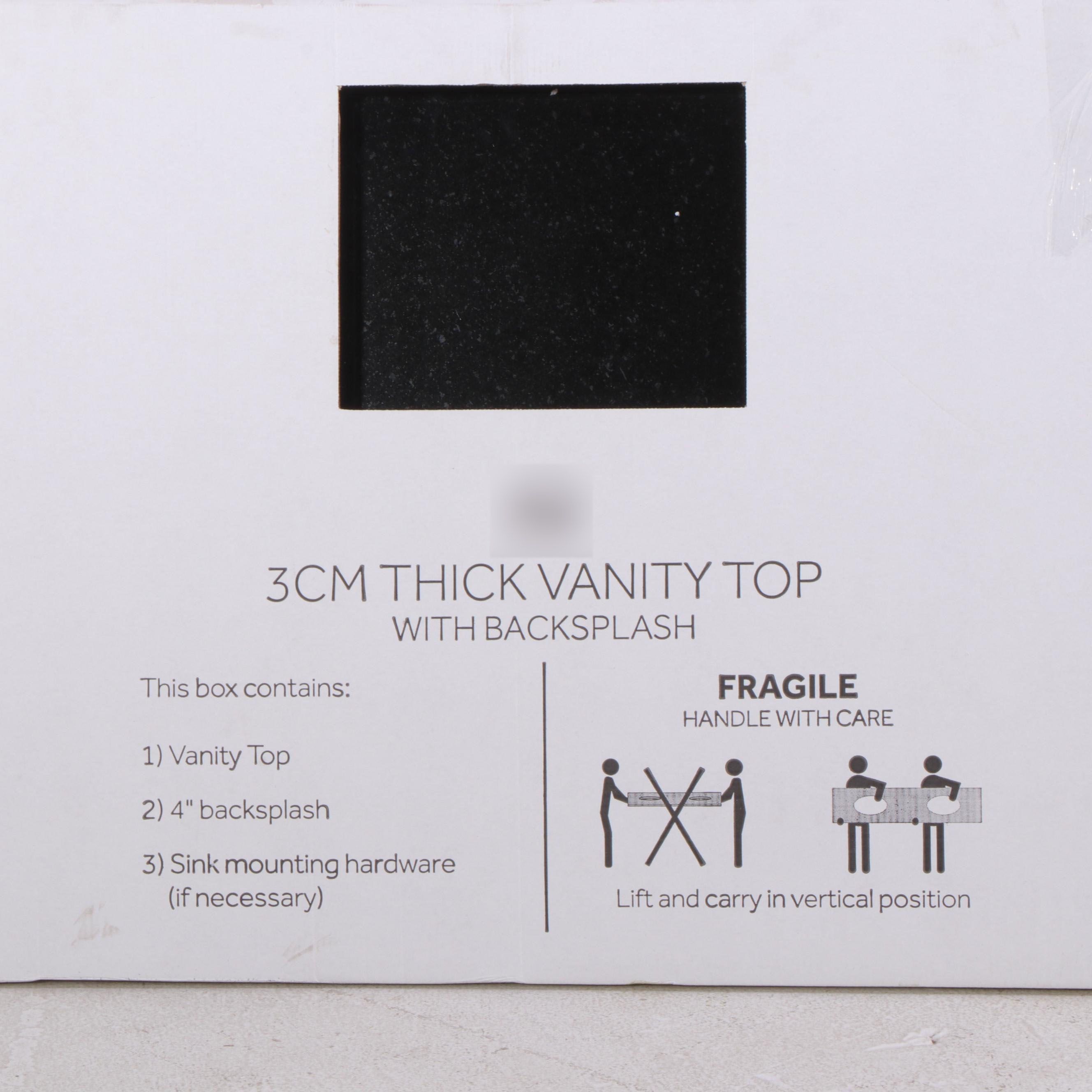 61"x 22" Black Granite Double Vanity Top for Rectangular Sinks