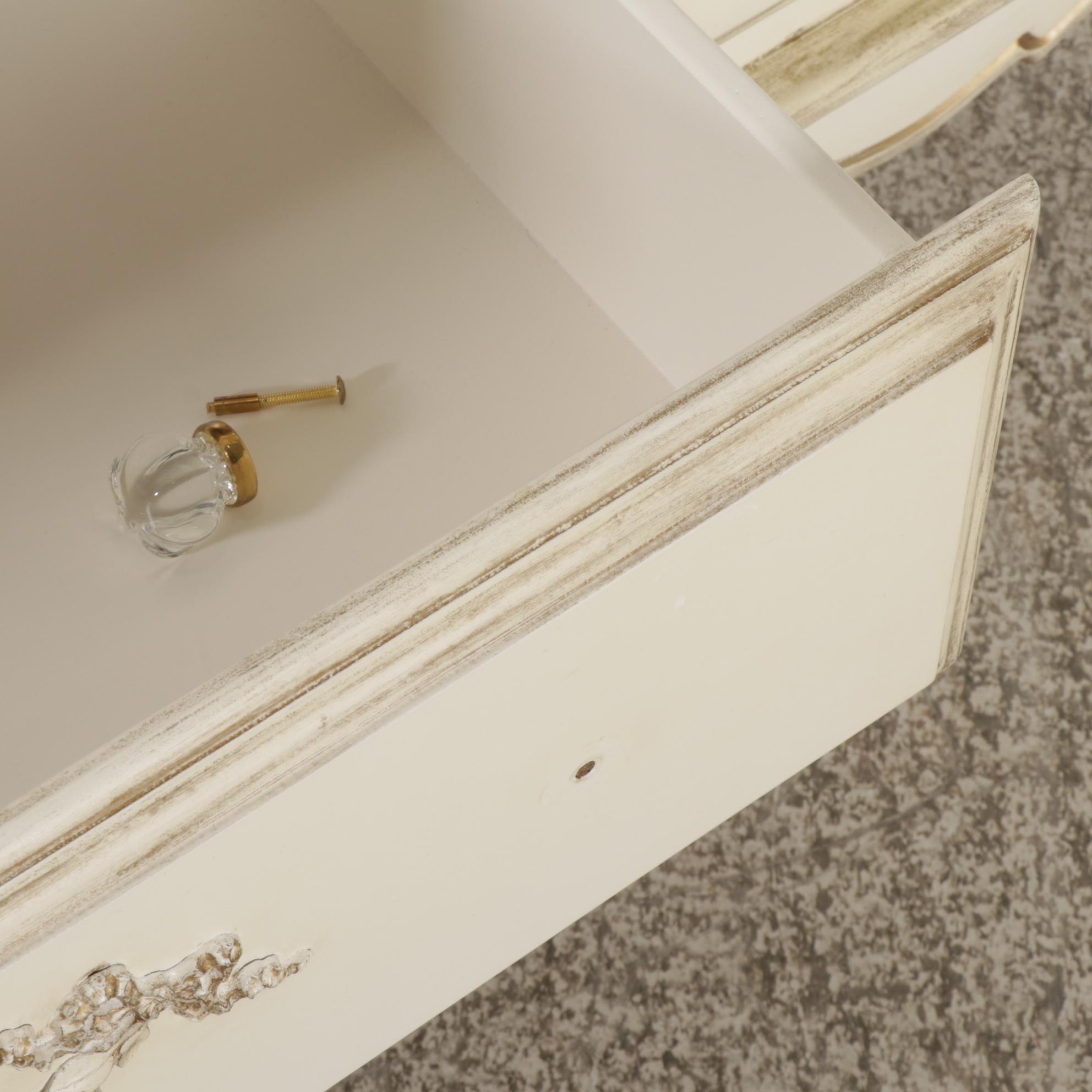 Louis XV Style Ivory-Finished Changing Table and Chest of Drawers