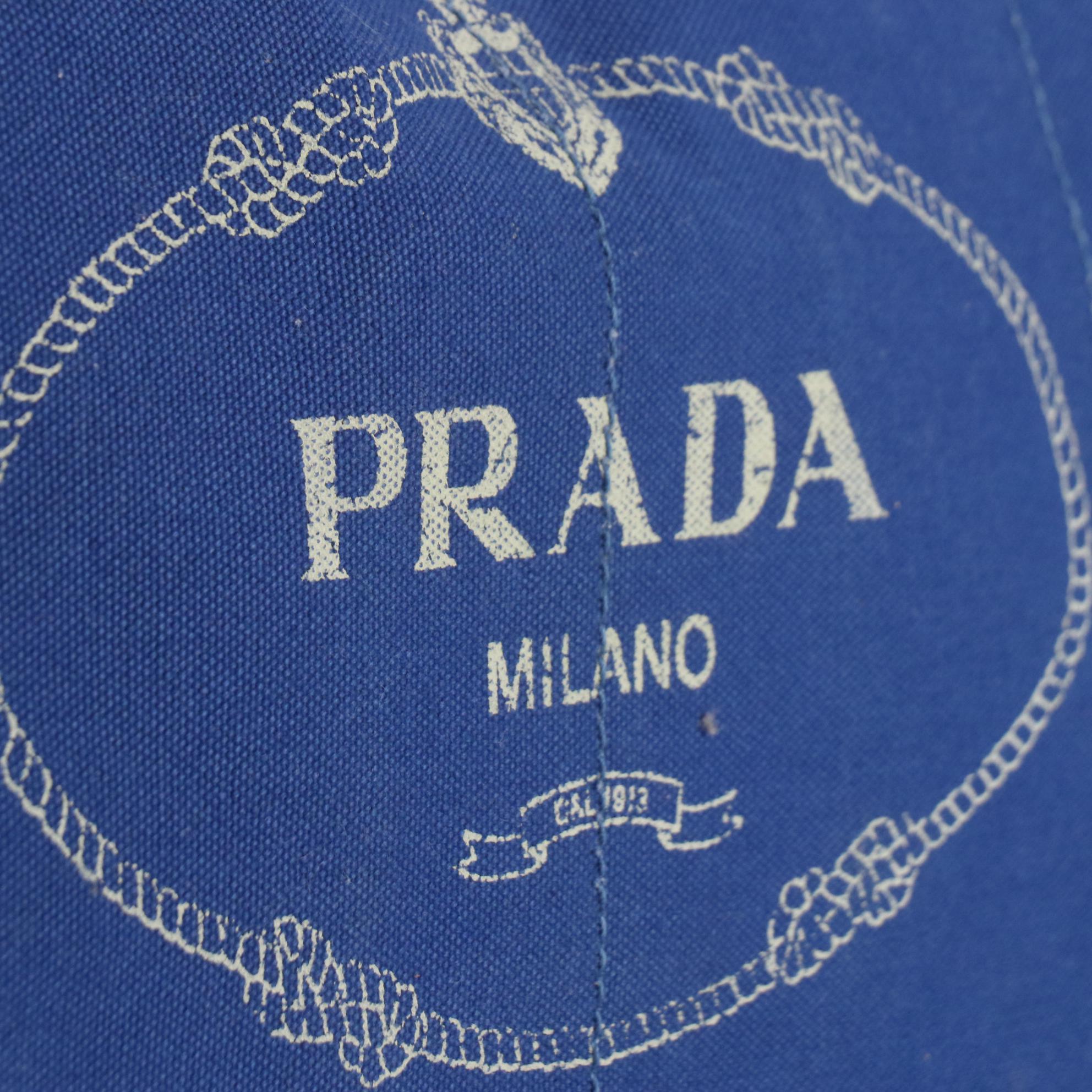 Prada Canapa Tote Bag in Cobalt Blue Canvas