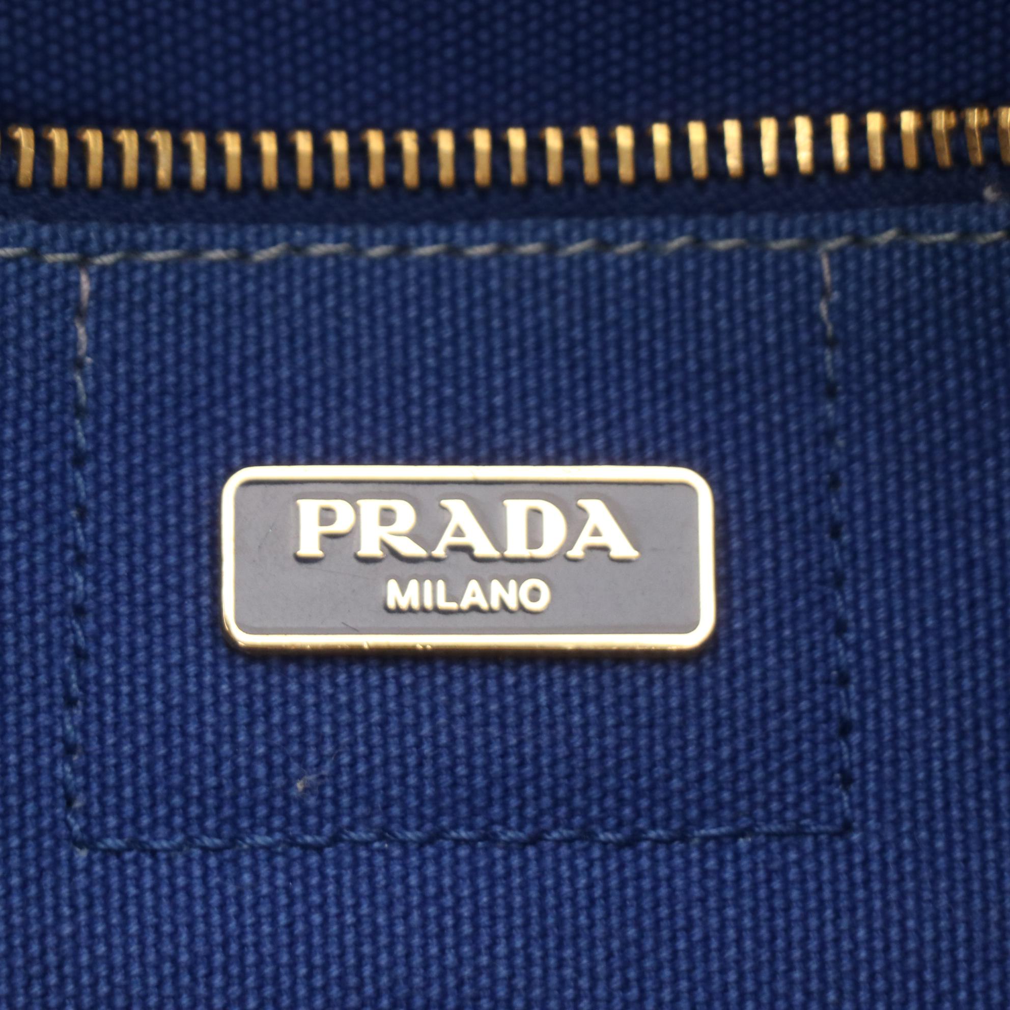 Prada Canapa Tote Bag in Cobalt Blue Canvas